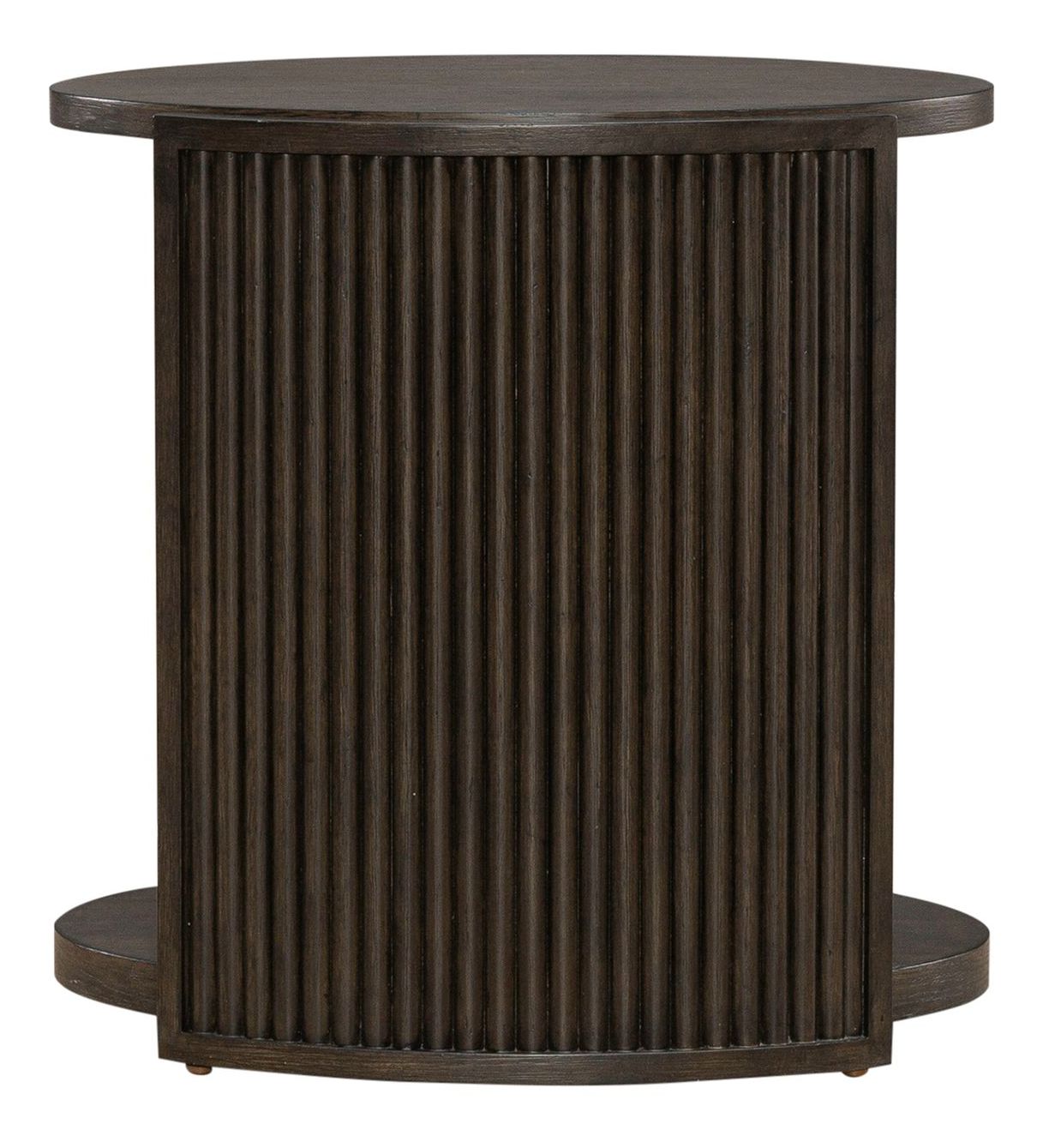 City View Oval Wood Storage Chairside Table
