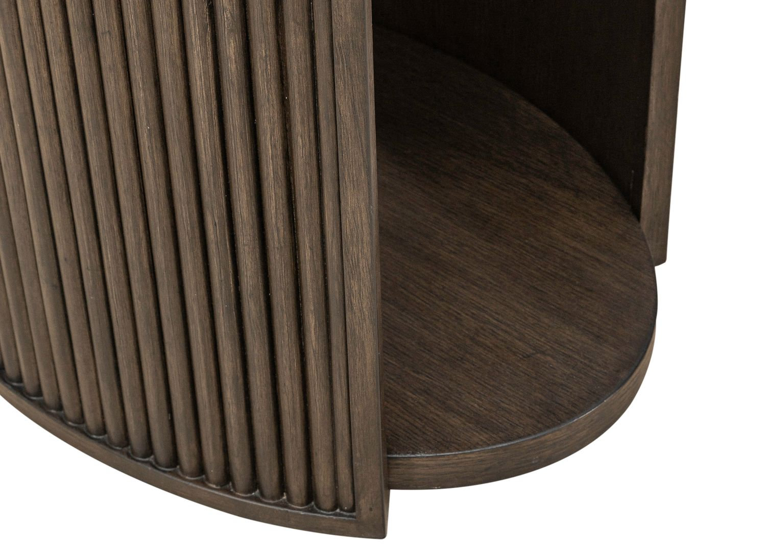 City View Oval Wood Storage Chairside Table