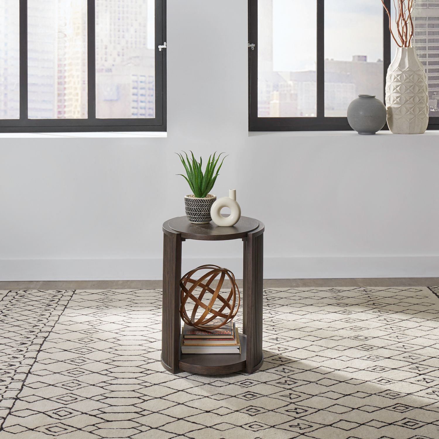 City View Storage Cocktail Set | Modern Oval Coffee Table