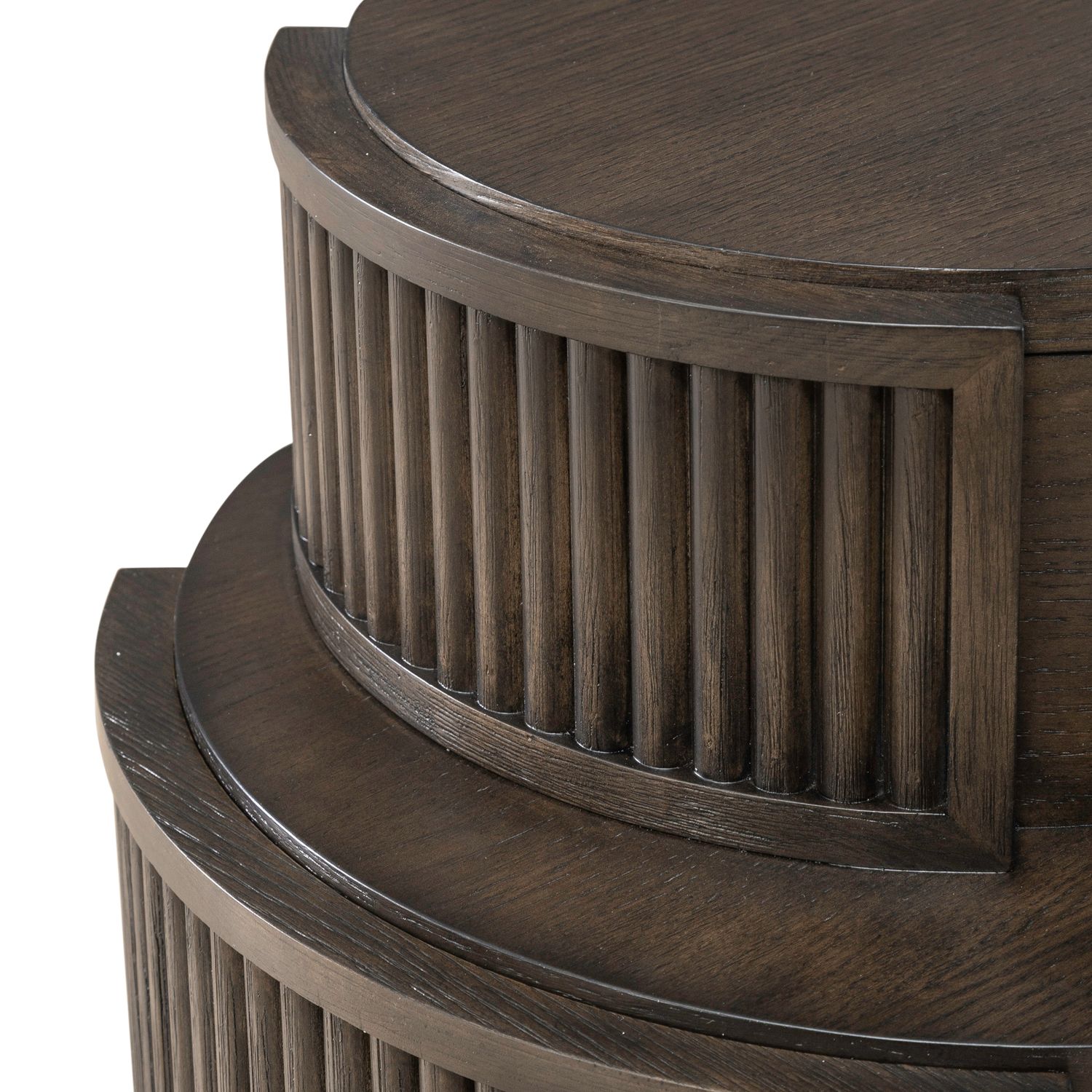 City View Oval Wood Console Bar Table w/Charging Station
