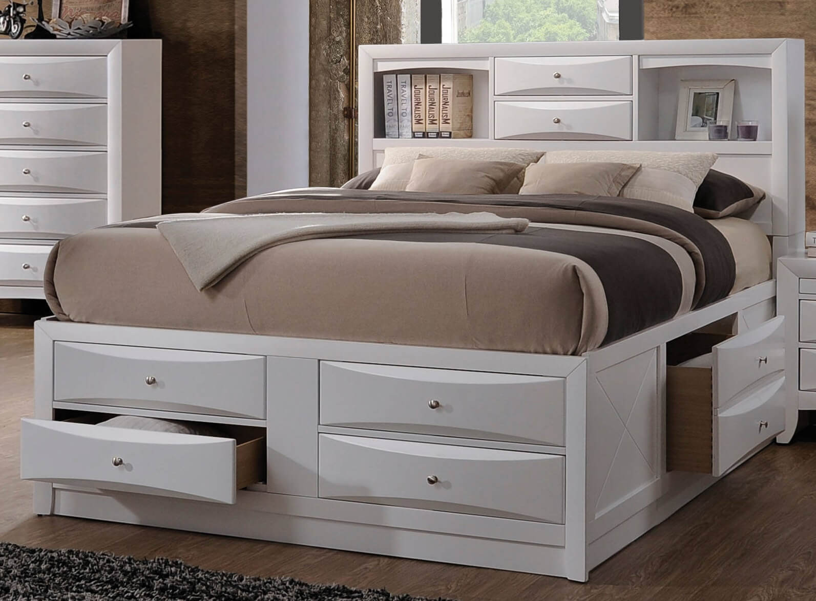 Ireland Full Size Bed, White by Acme Furniture