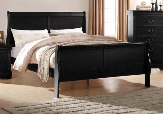 Louis Philippe III Queen Size Bed, Black by ACME