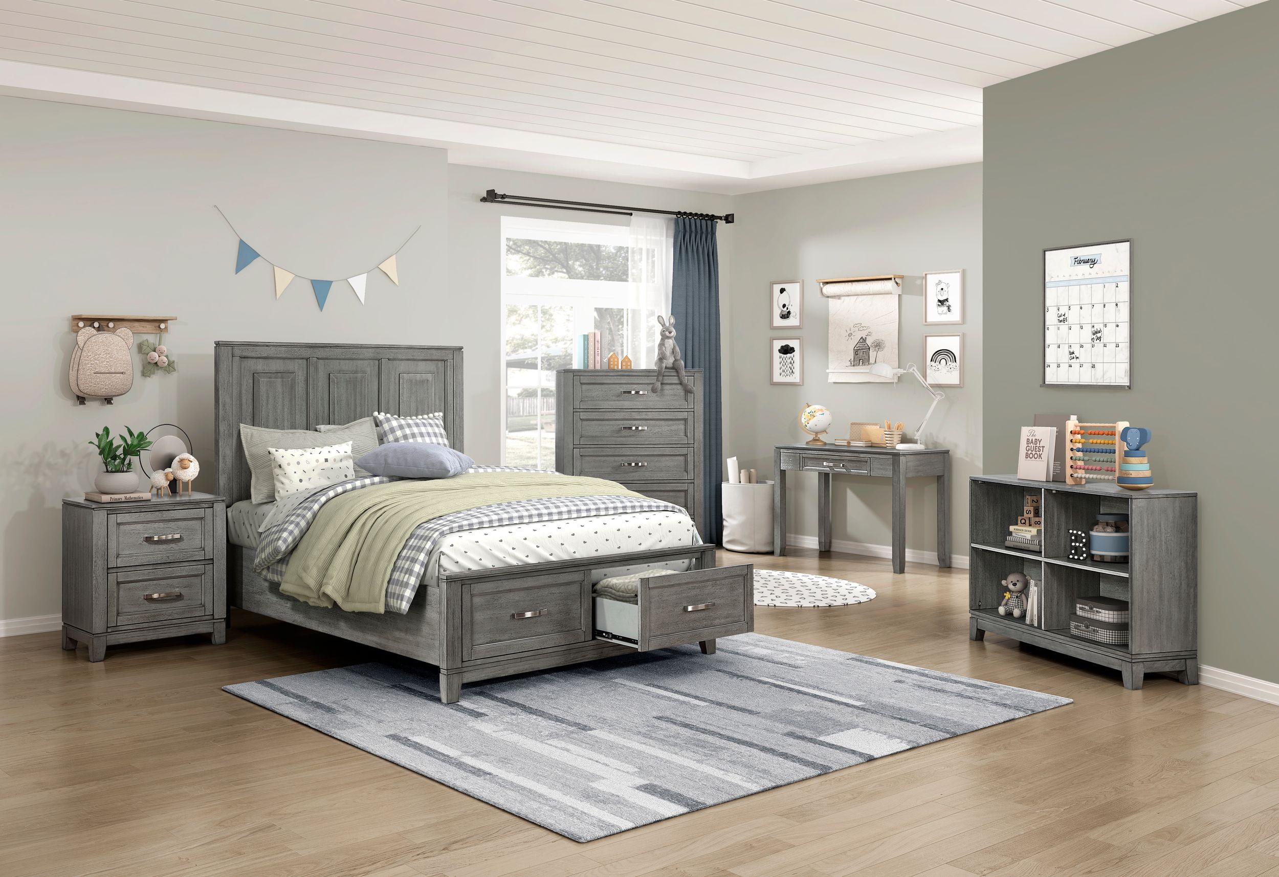 Garretson Wood/Wood Veneer Queen Storage Platform Bed
