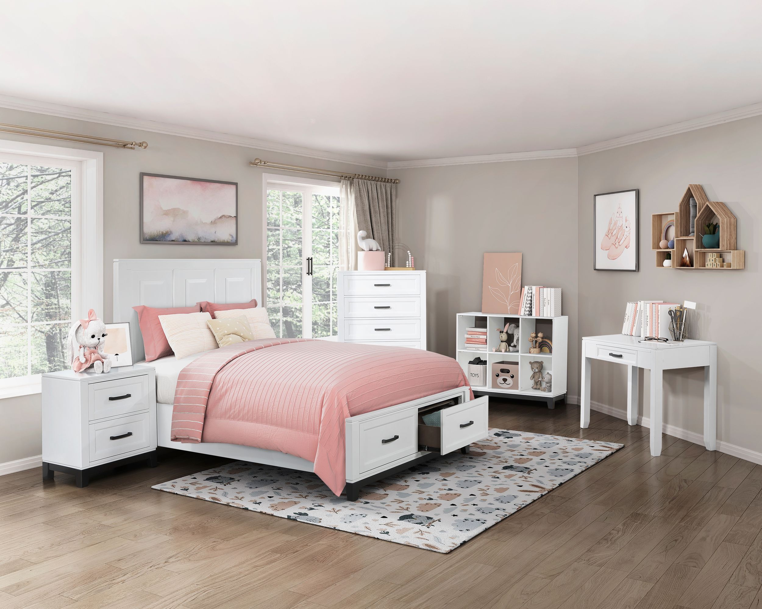 Garretson Wood/Wood Veneer 2-Drawer Night Stand