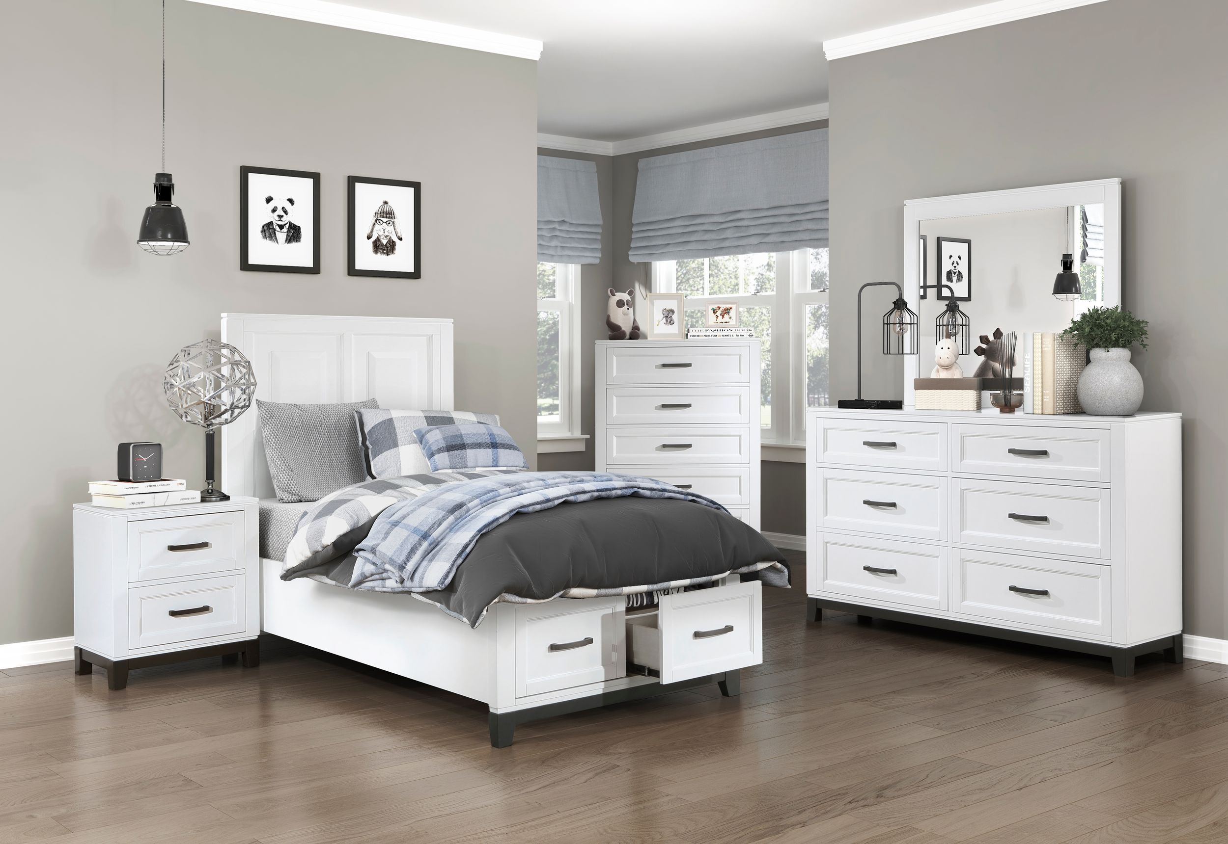 Garretson Wood/Wood Veneer Storage Platform Bedroom Set