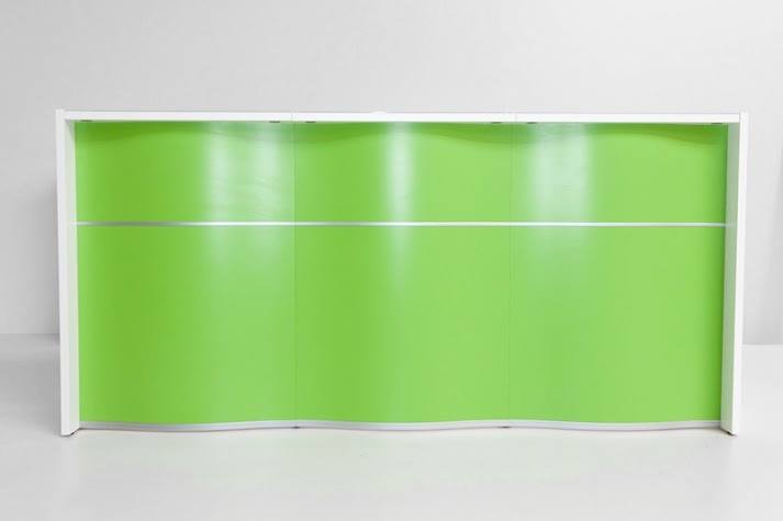 MDD Wave 108" Straight Counter Reception Desk with green front