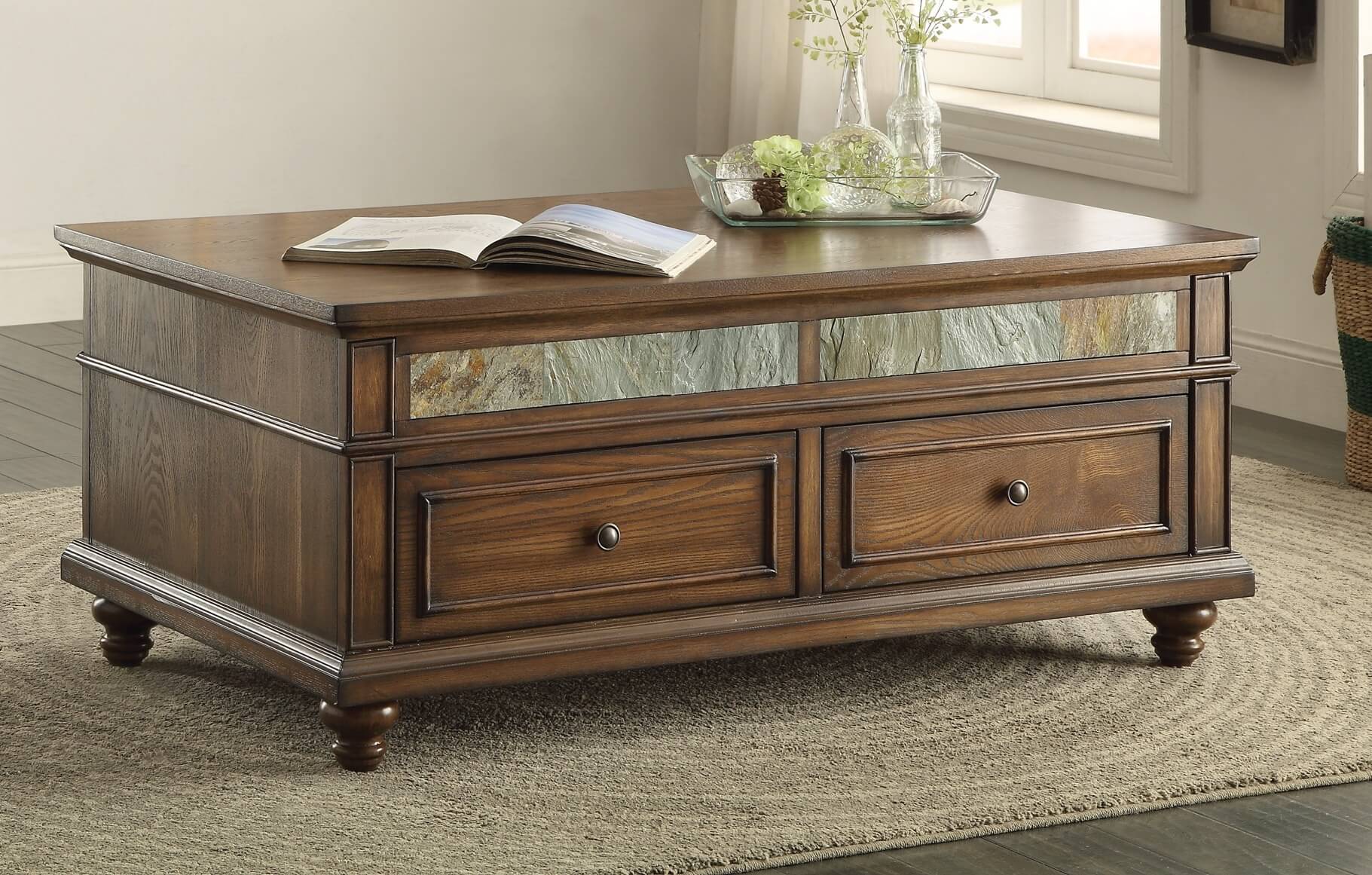 Chehalis Wood Veneer Occasional Table Set by Homelegance