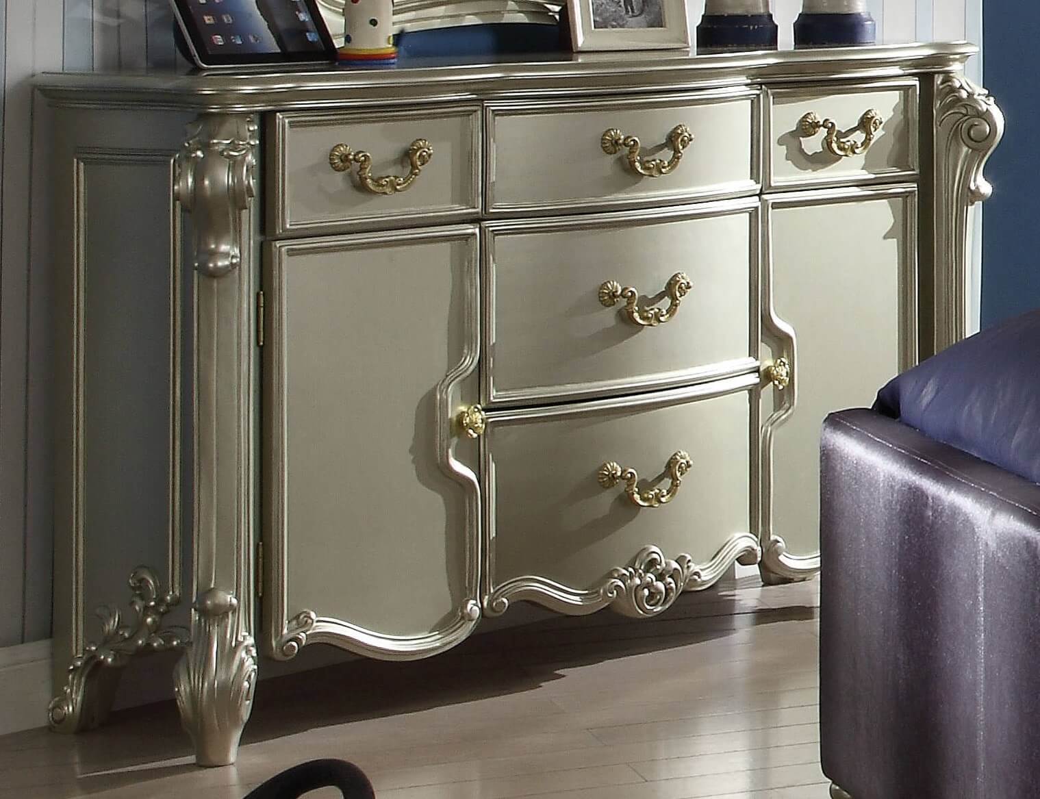 Vendome Dresser, Gold Platina by Acme Furniture