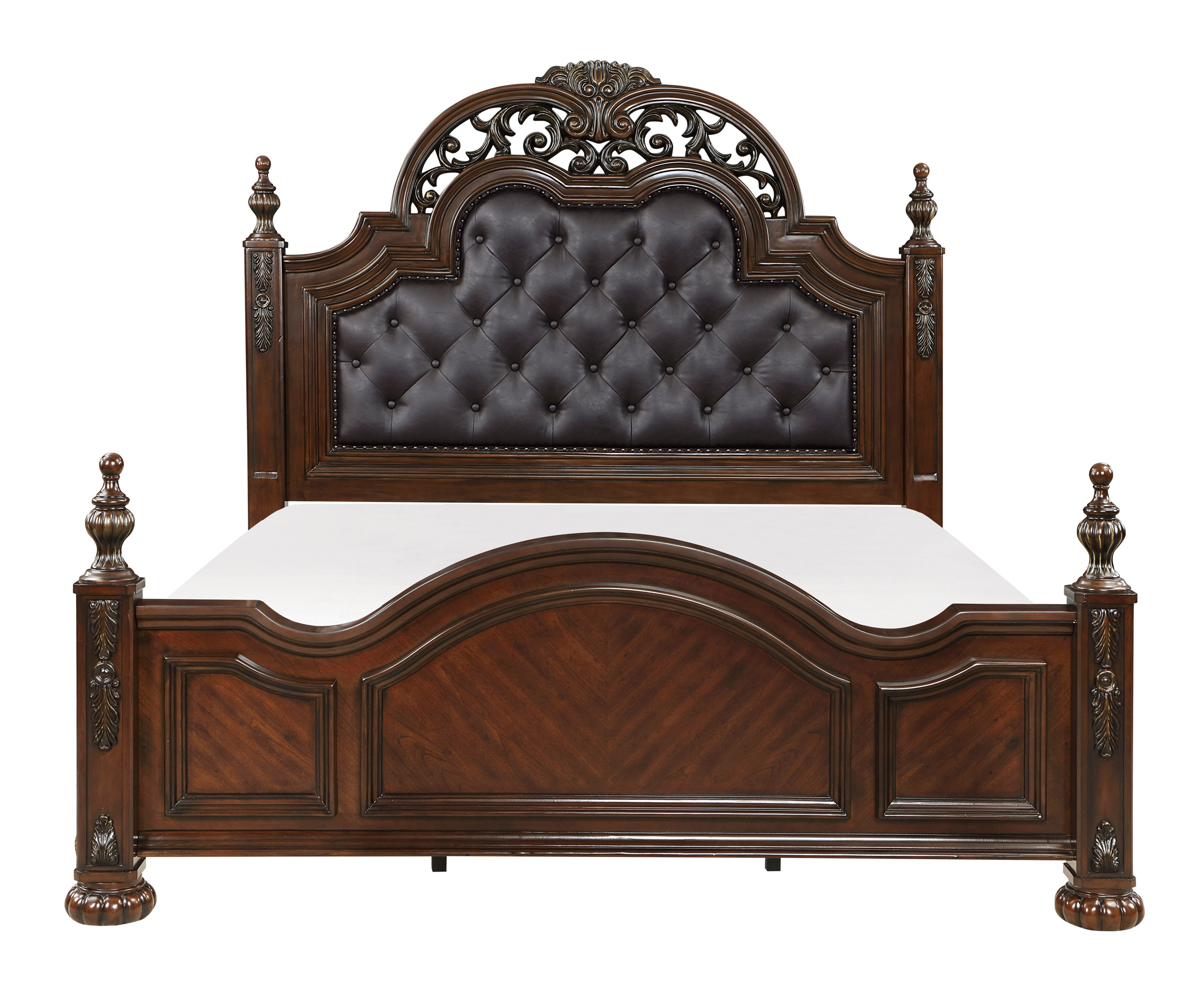 Adelina Faux Leather/Wood/Wood Veneer Eastern King Panel Bed