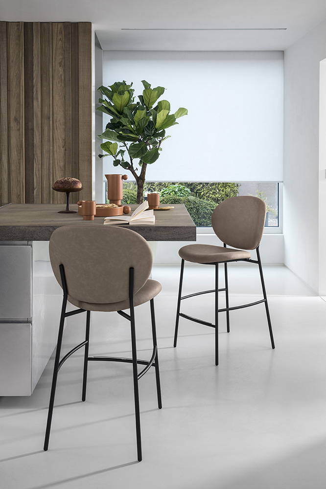 Inès Fabric/Metal Customizable Counter Stool