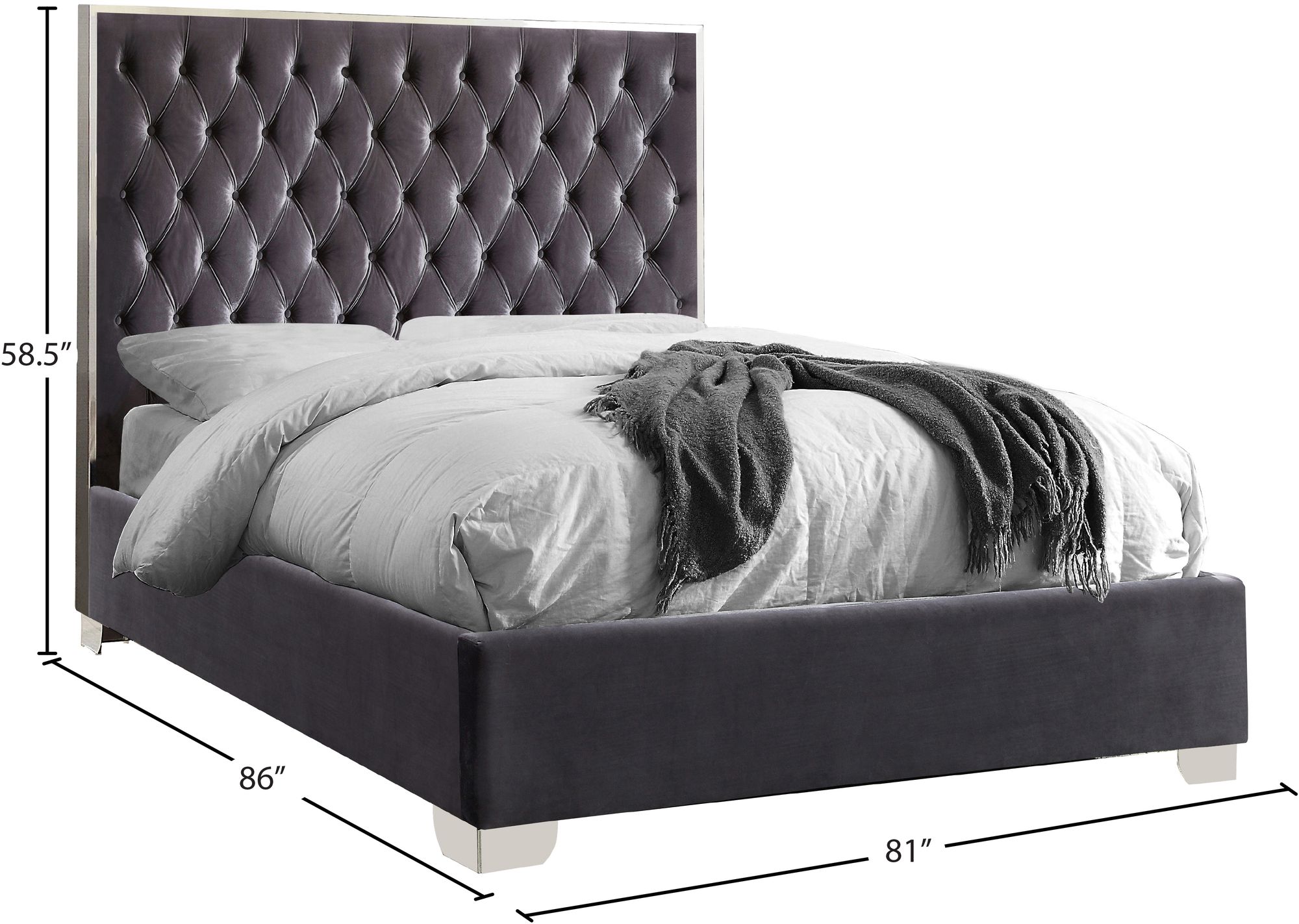 Lexi Velvet King Size Bed