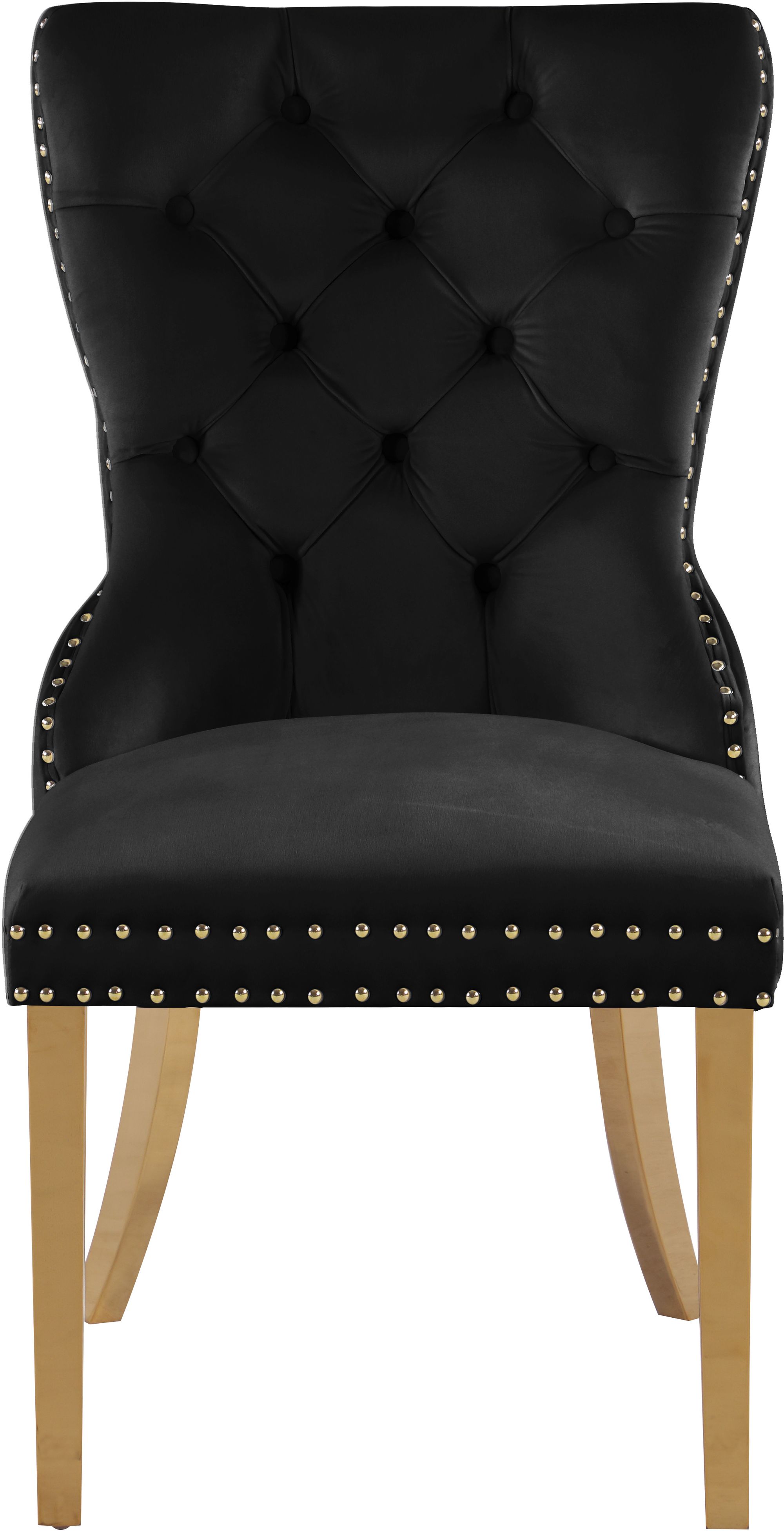 Carmen Velvet Dining Chair with Gold Metal Legs