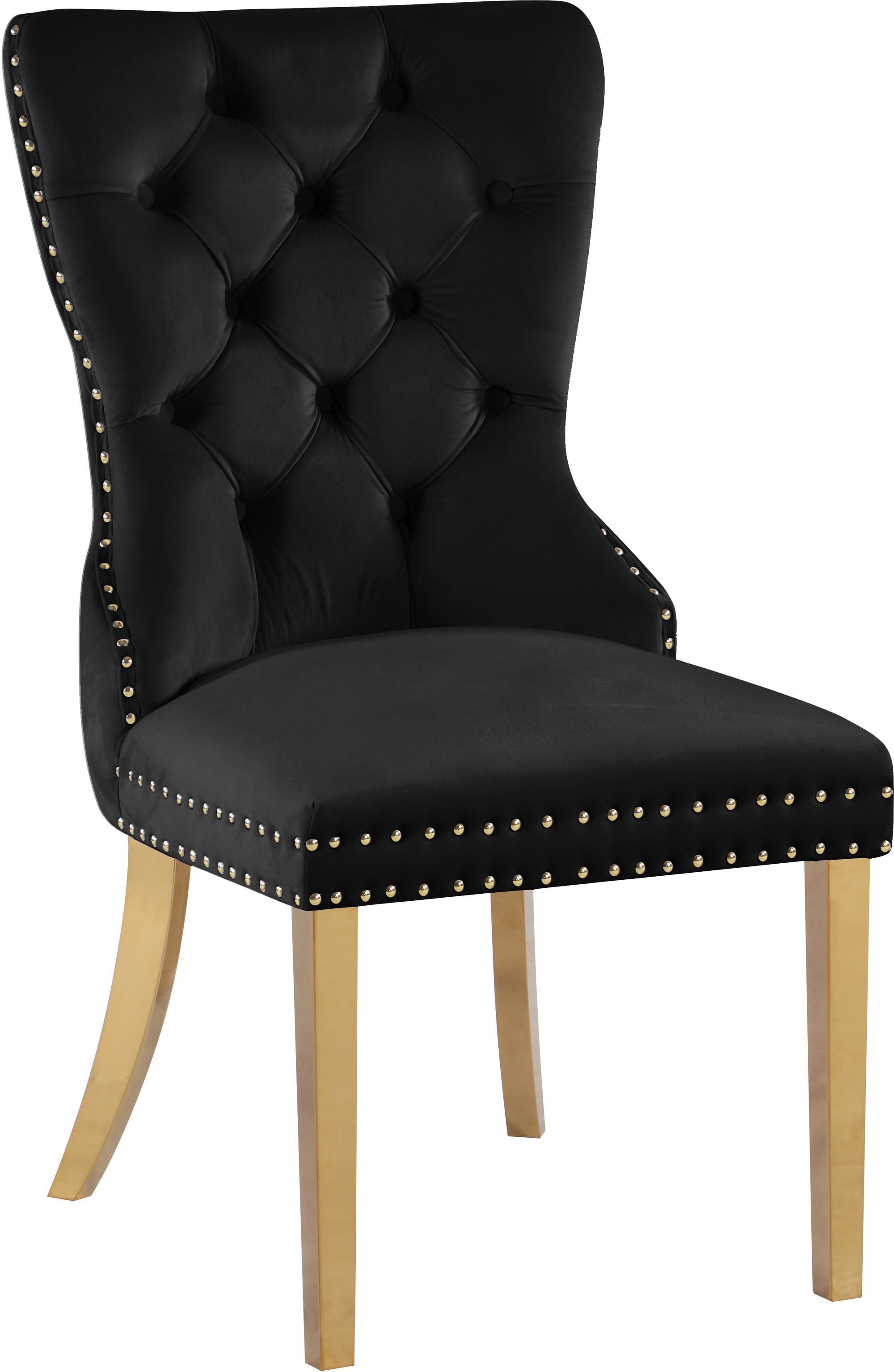 Carmen Velvet Dining Chair with Gold Metal Legs
