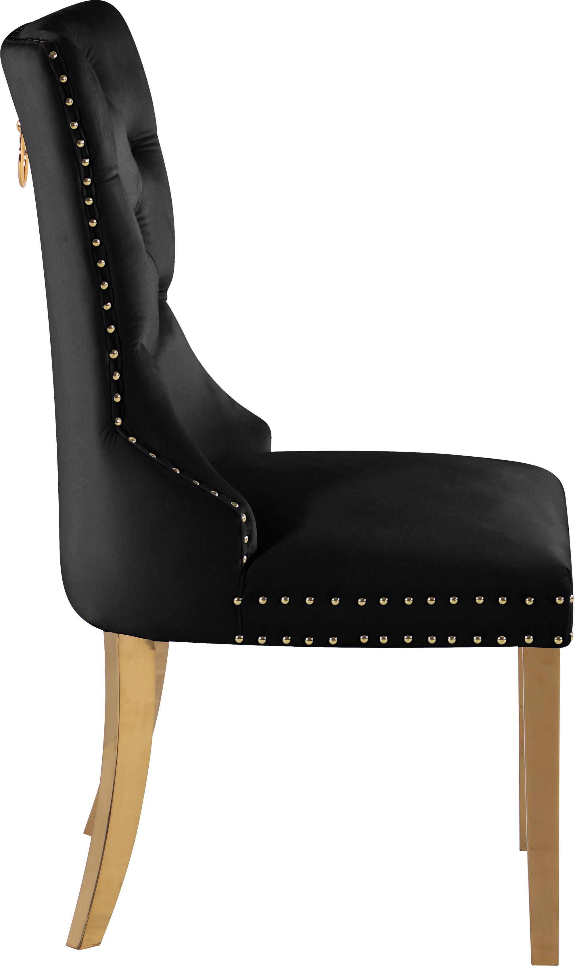 Carmen Velvet Dining Chair with Gold Metal Legs