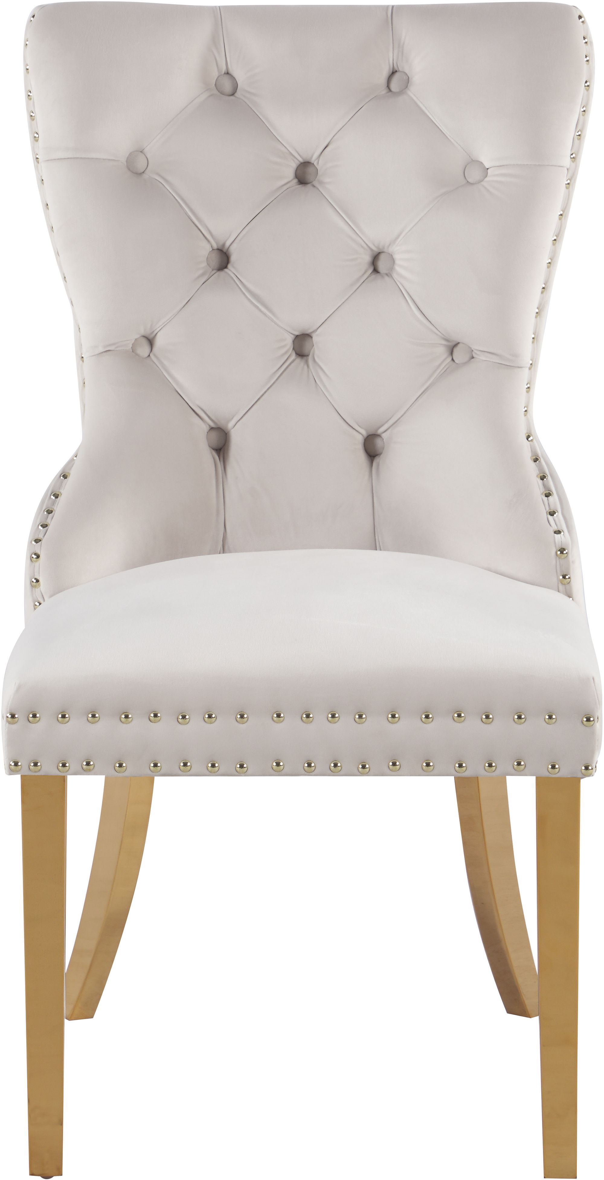 Carmen Velvet Dining Chair with Gold Metal Legs