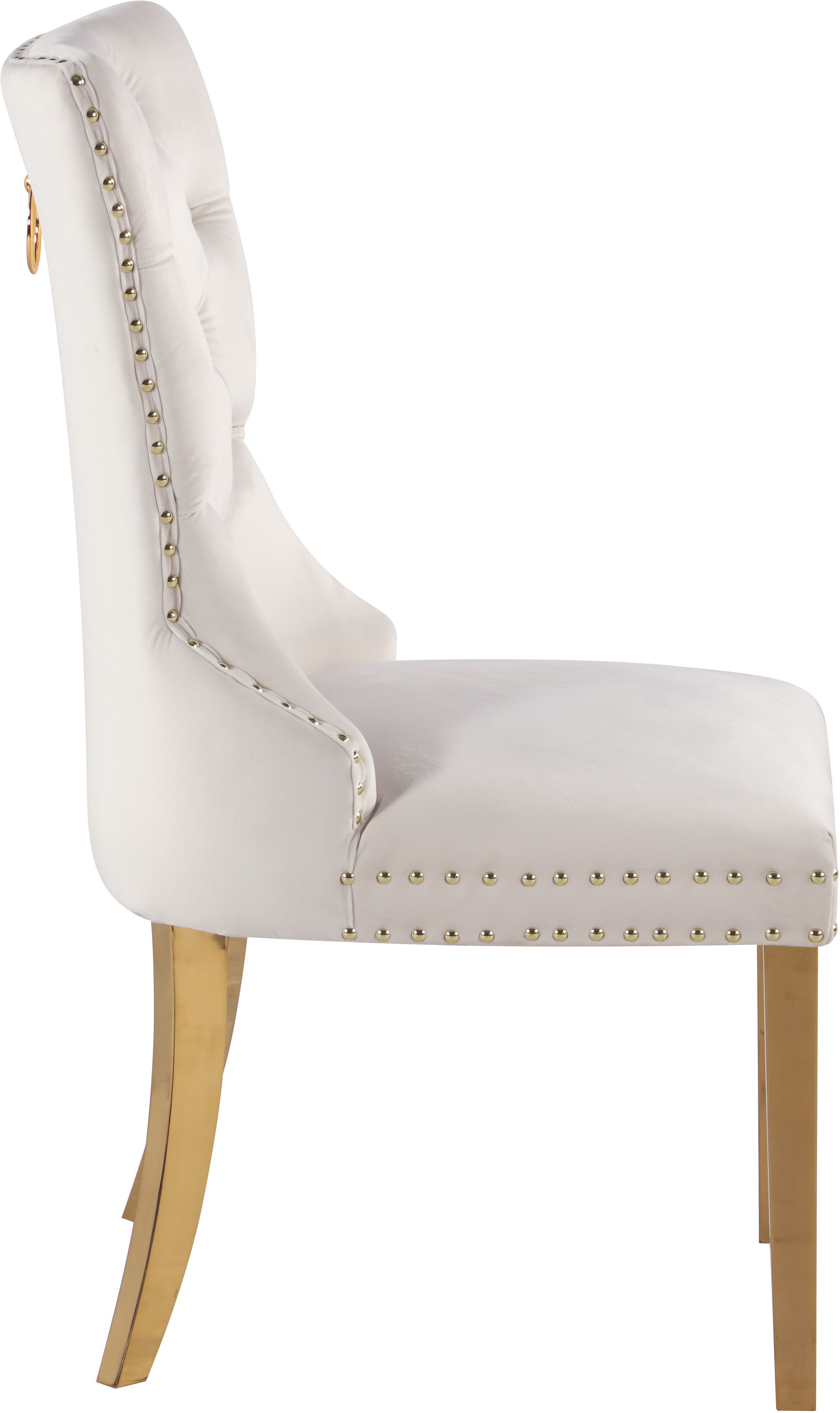 Carmen Velvet Dining Chair with Gold Metal Legs