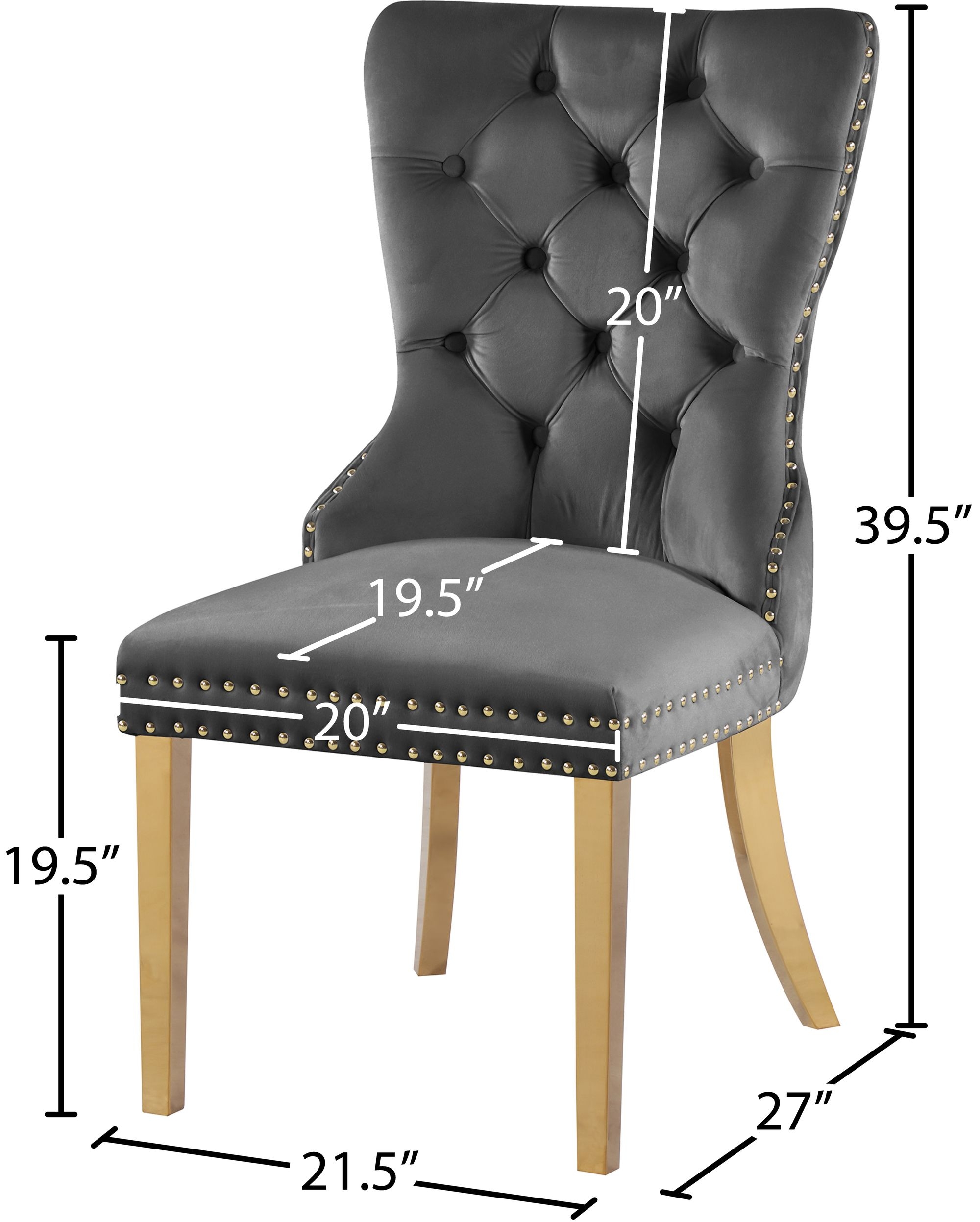 Carmen Velvet Dining Chair with Metal Legs