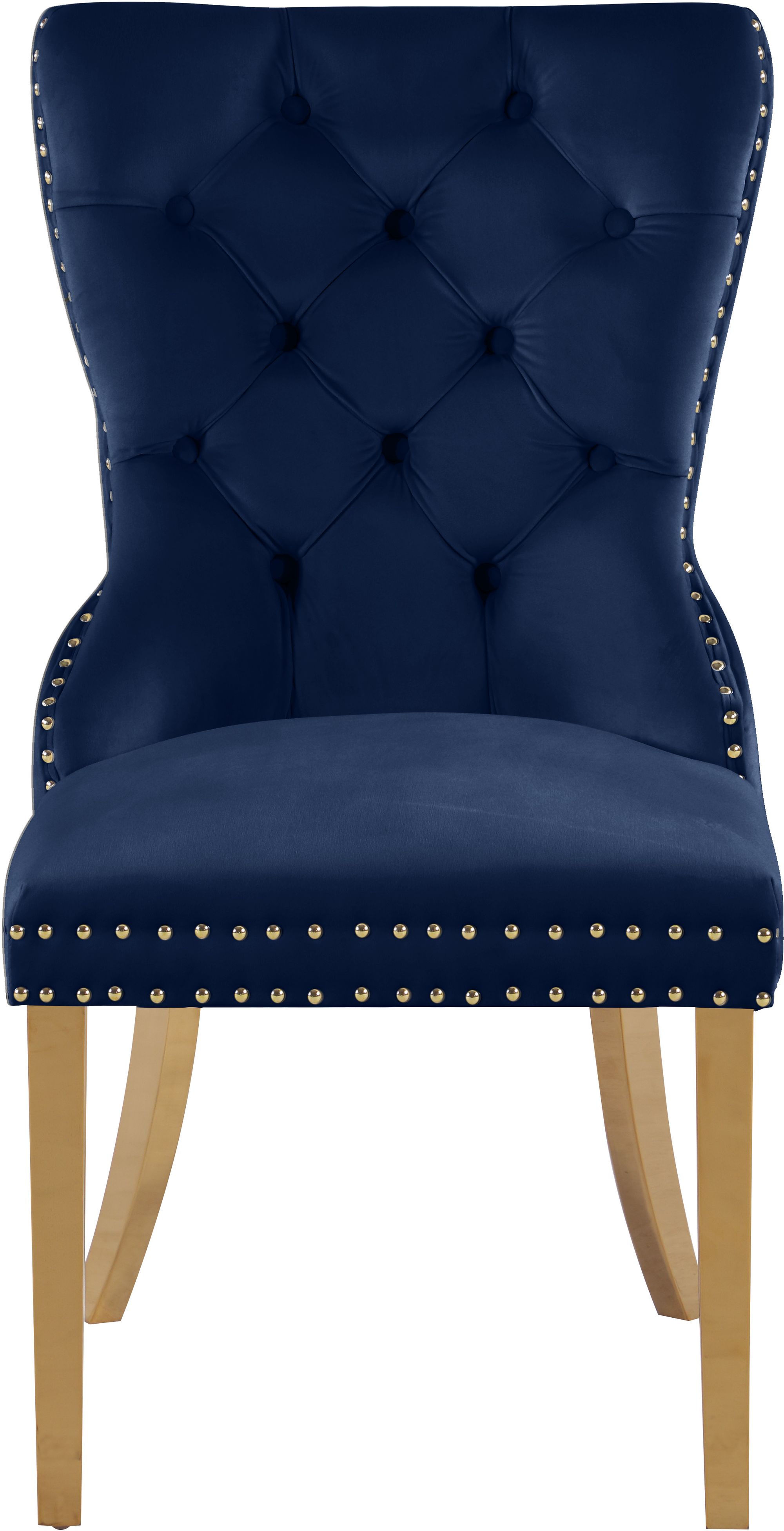 Carmen Velvet Dining Chair with Gold Metal Legs