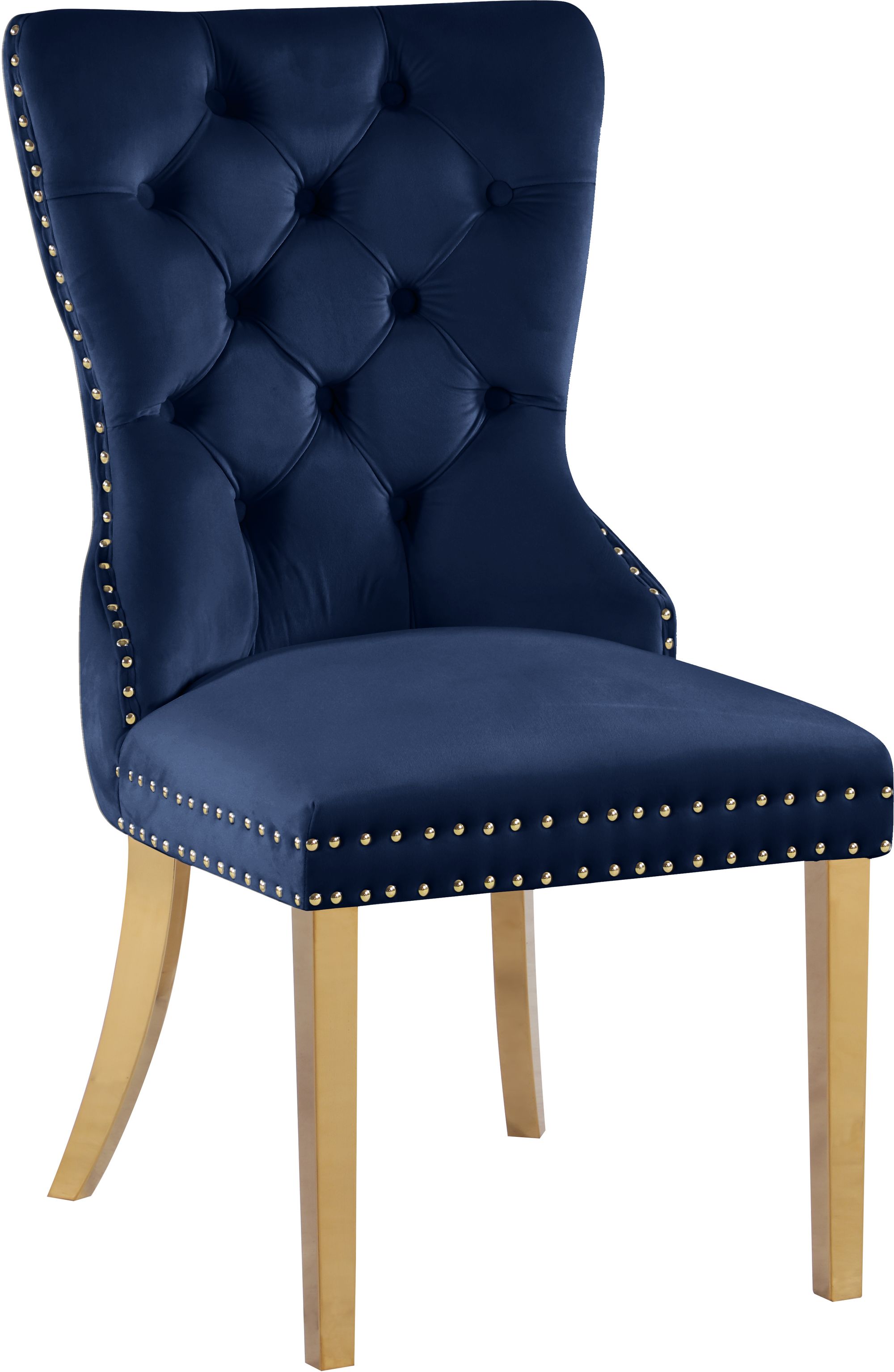 Carmen Velvet Dining Chair with Gold Metal Legs