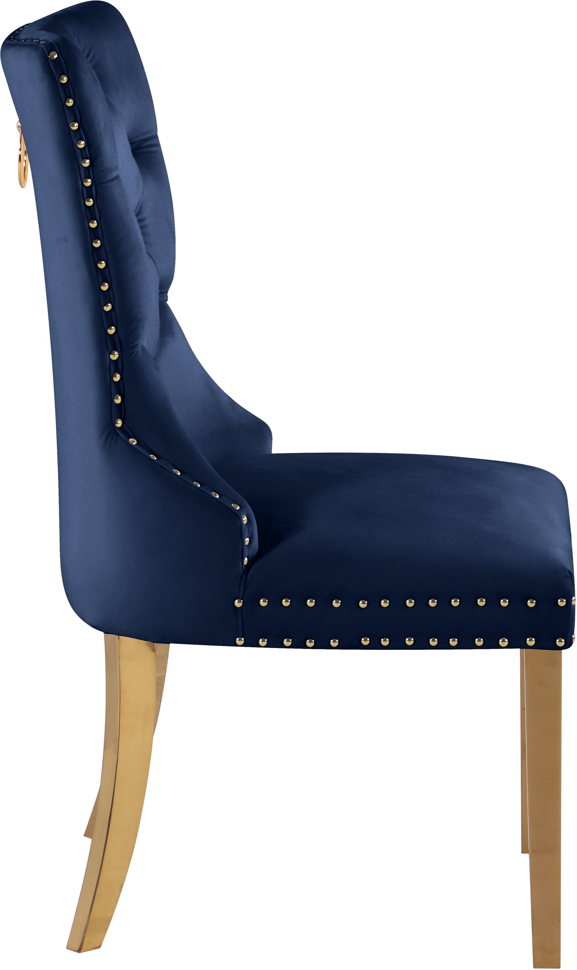 Carmen Velvet Dining Chair with Gold Metal Legs