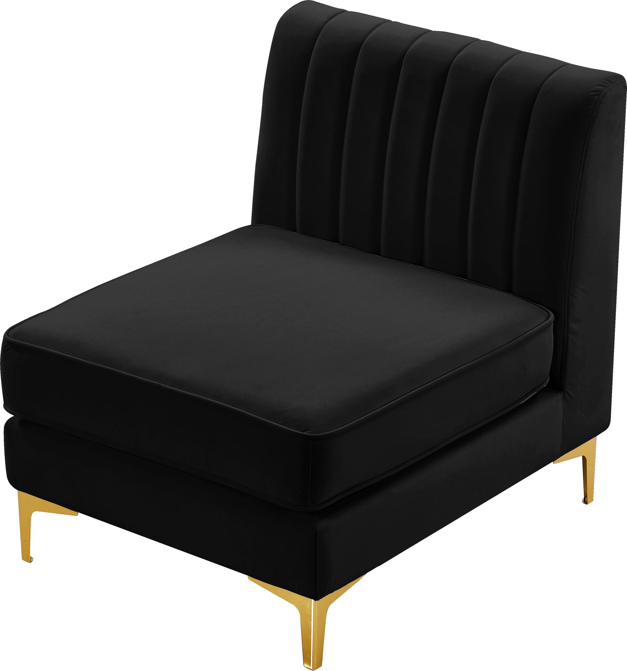 Alina Velvet Modular Armless Chair