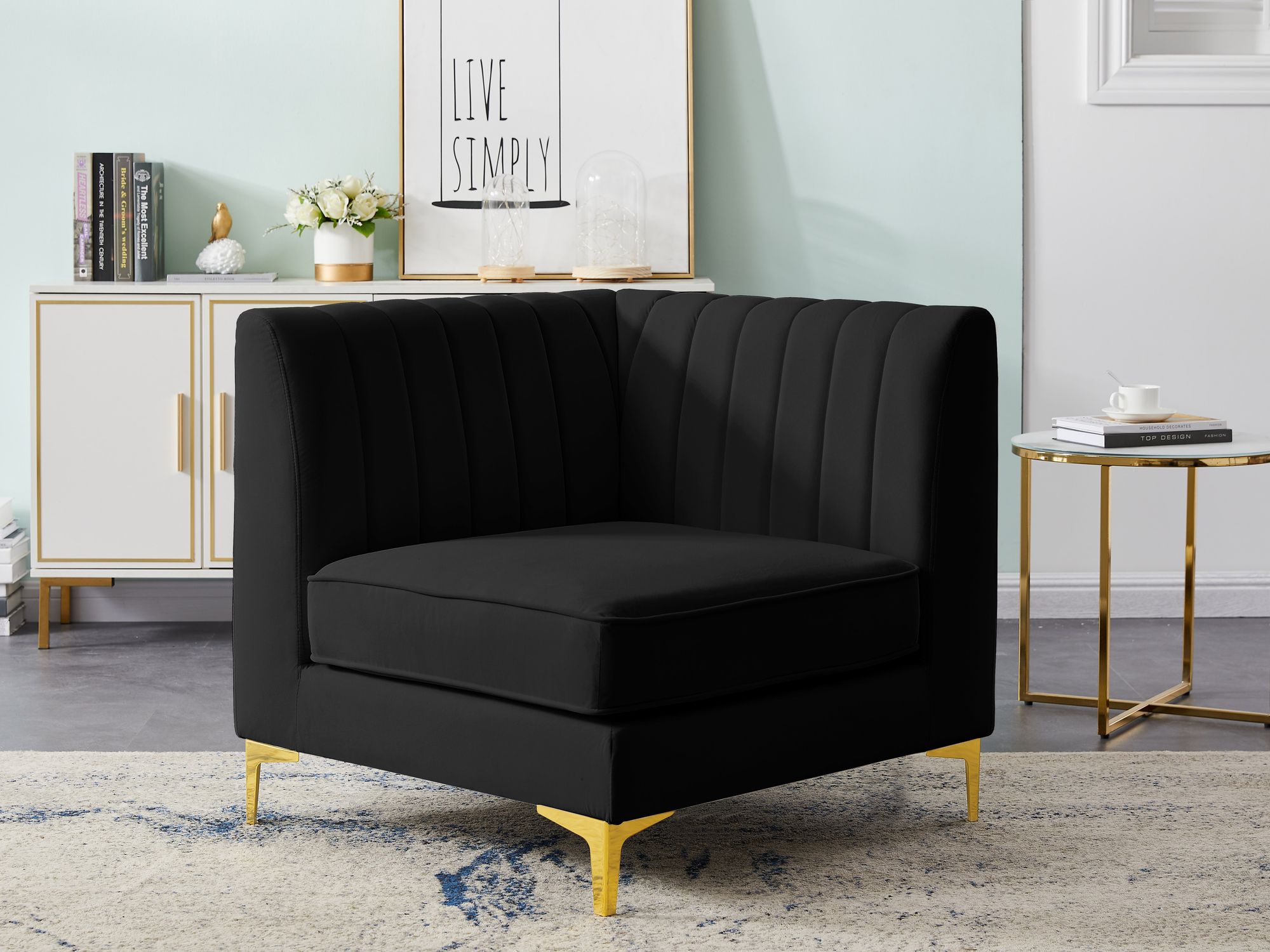 Alina Velvet Modular Corner Chair