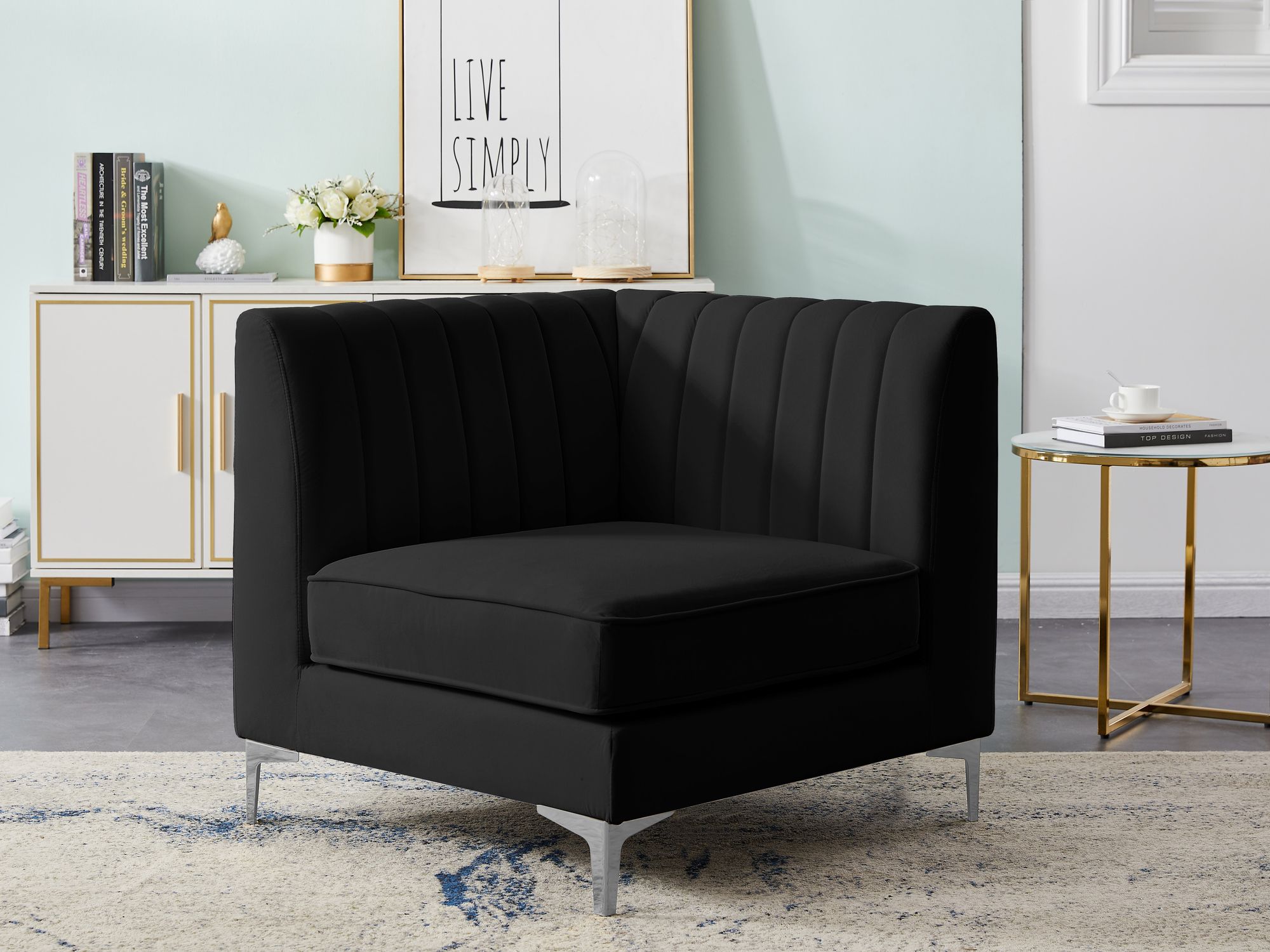 Alina Velvet Modular Corner Chair