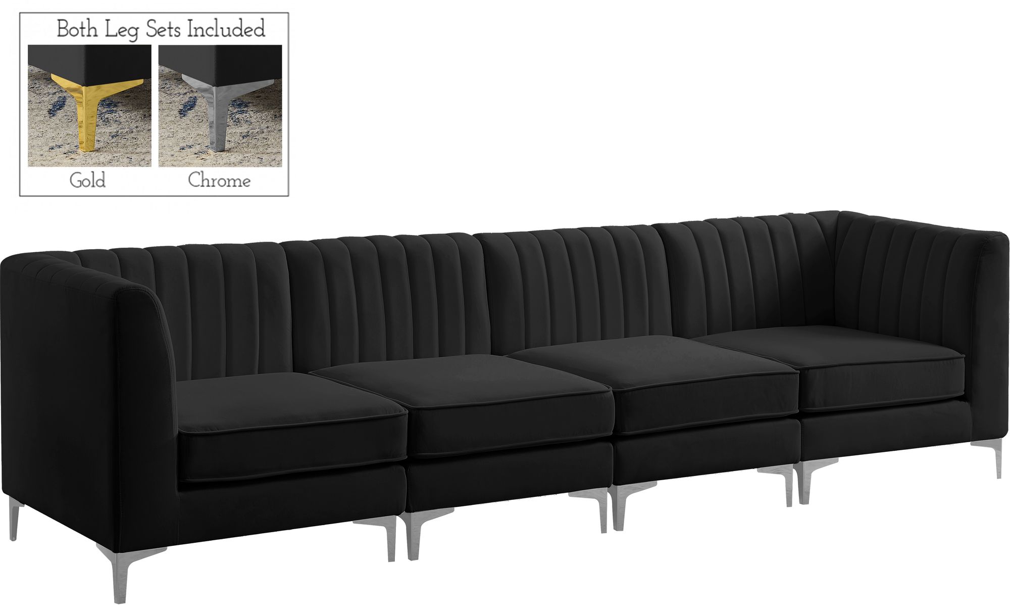 Alina 119" Velvet Modular Sofa