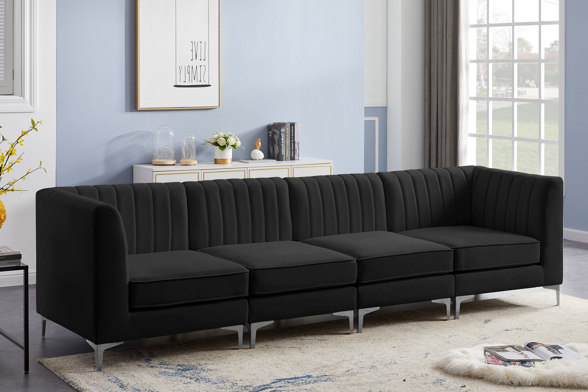 Alina 119" Velvet Modular Sofa