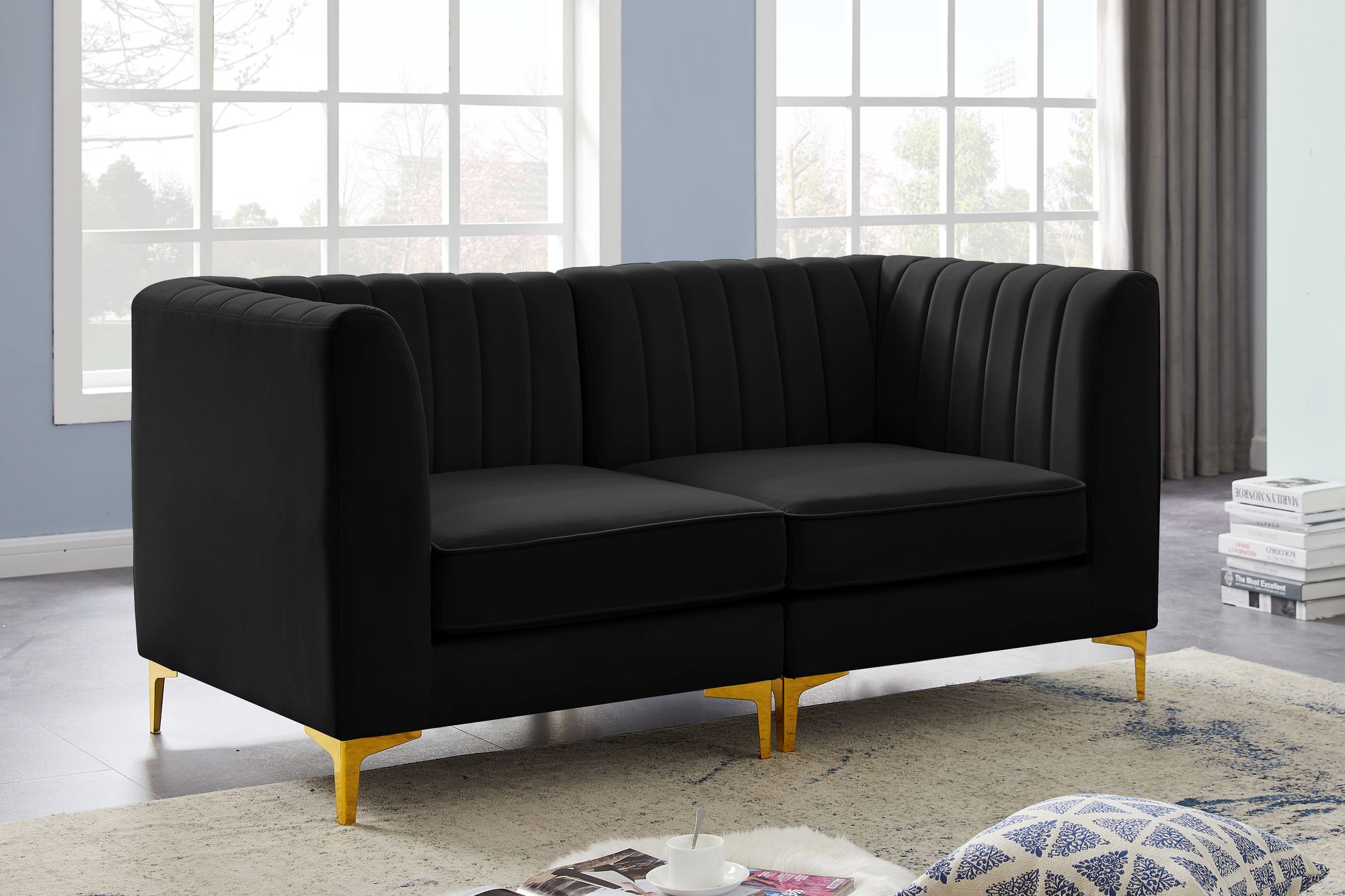Alina 67" Velvet Modular Sofa