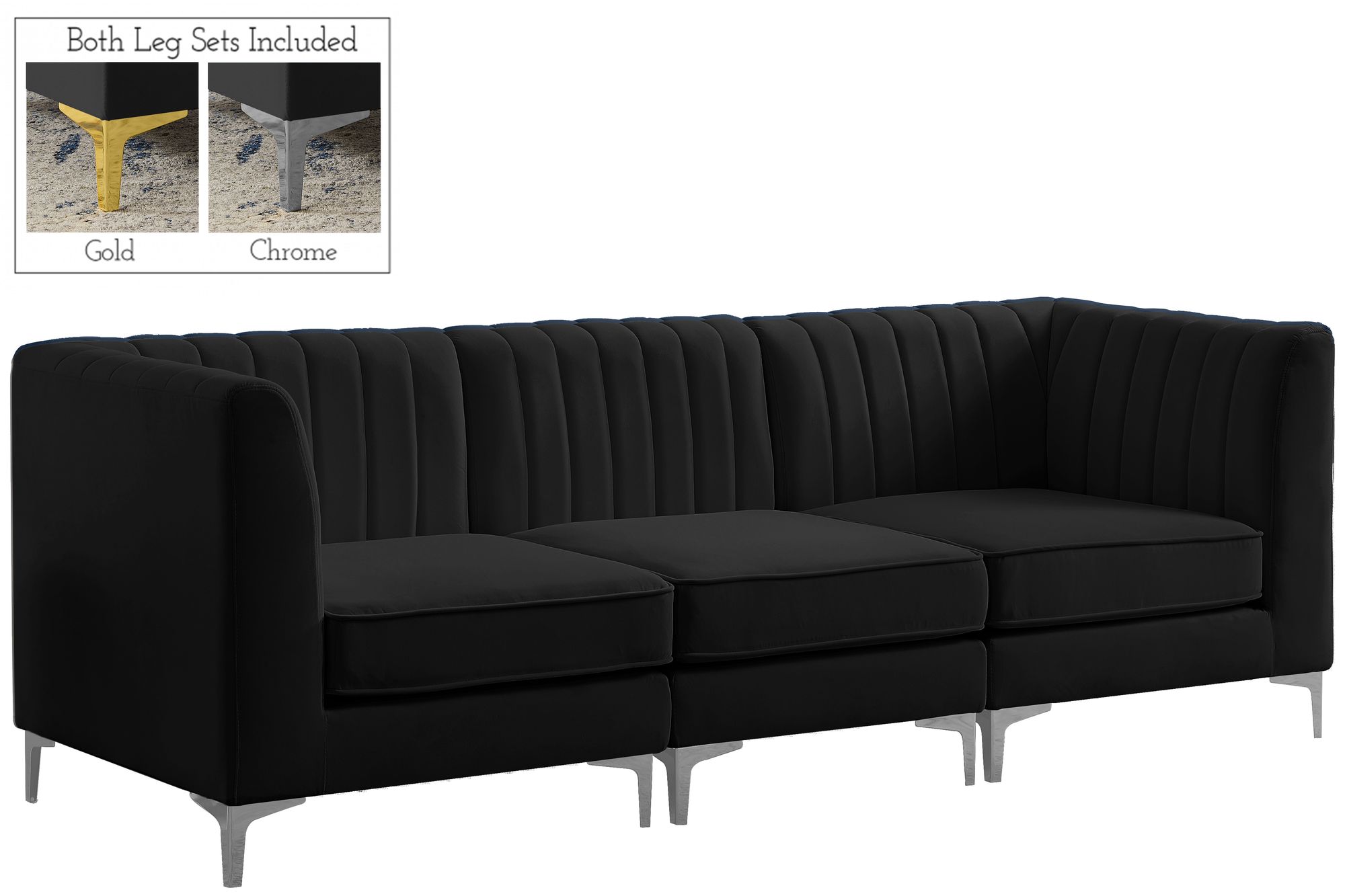 Alina 93" Velvet Modular Sofa