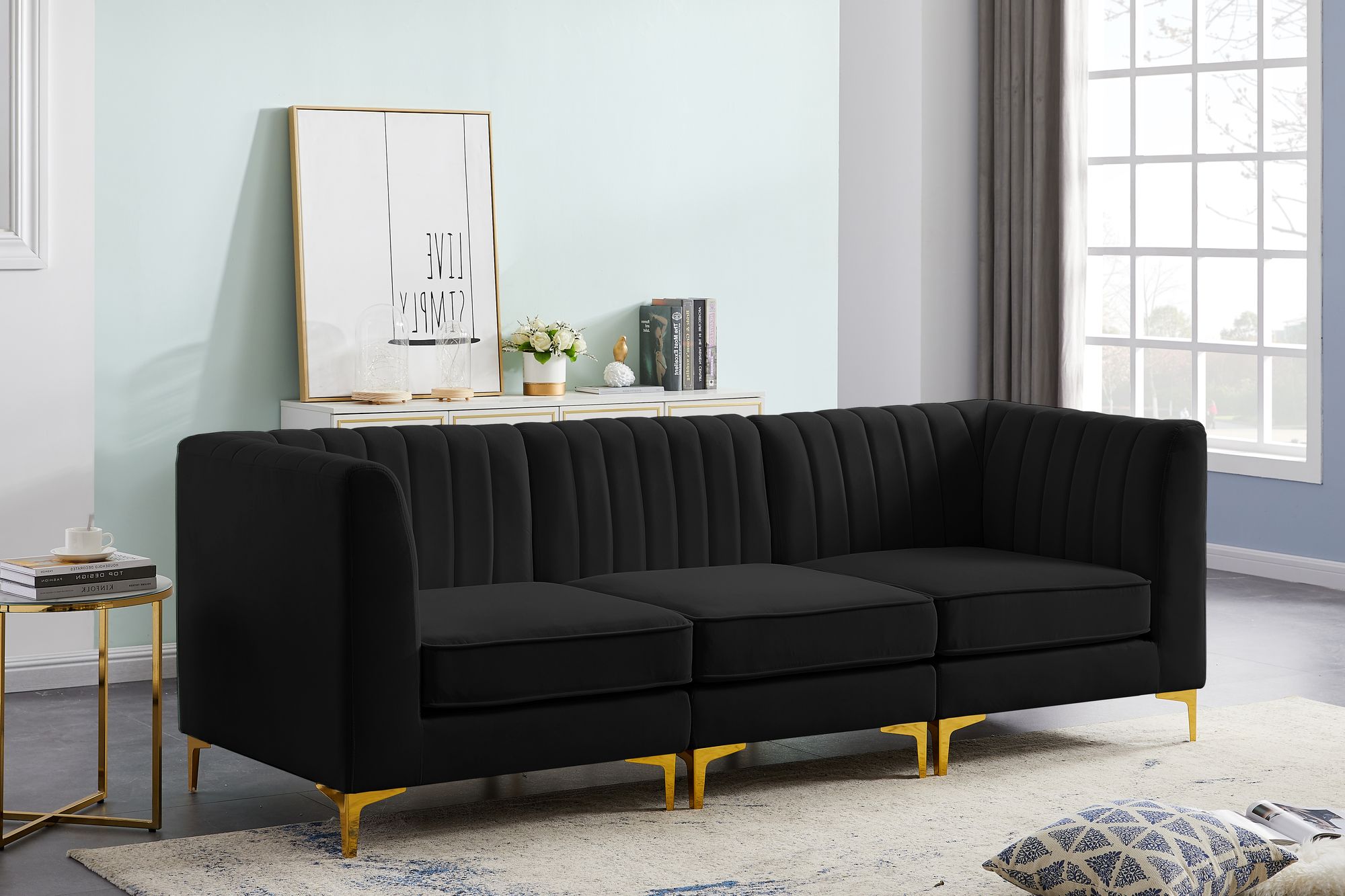 Alina 93" Velvet Modular Sofa