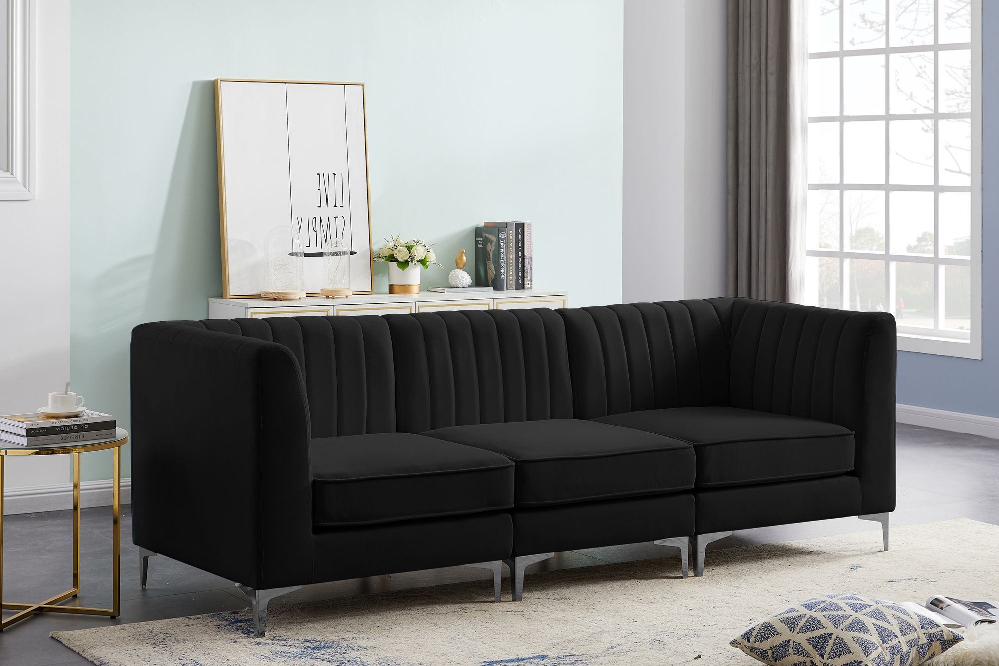 Alina 93" Velvet Modular Sofa