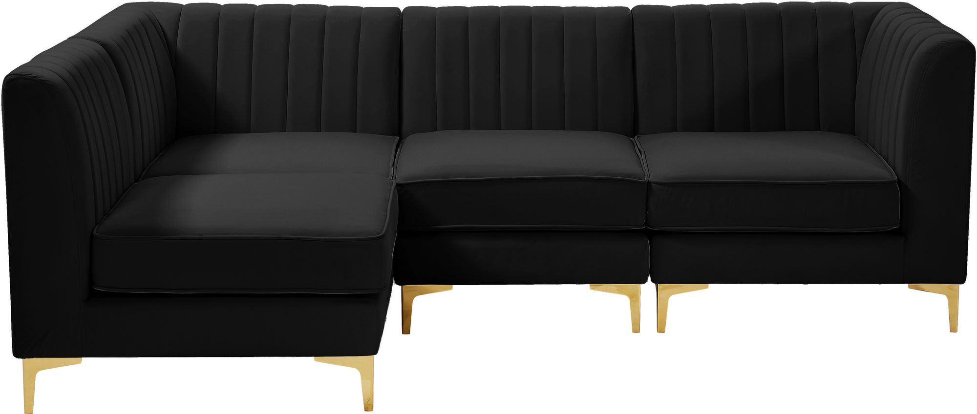 Alina 93" 4-Piece Velvet Modular Sectional
