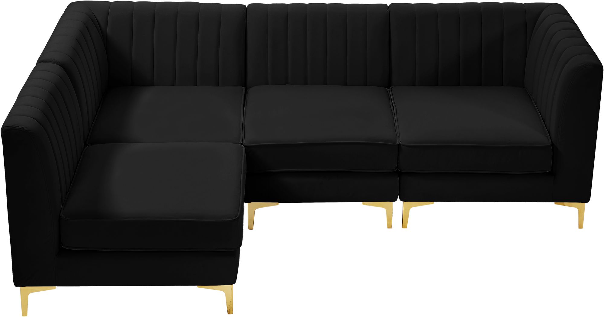 Alina 93" 4-Piece Velvet Modular Sectional