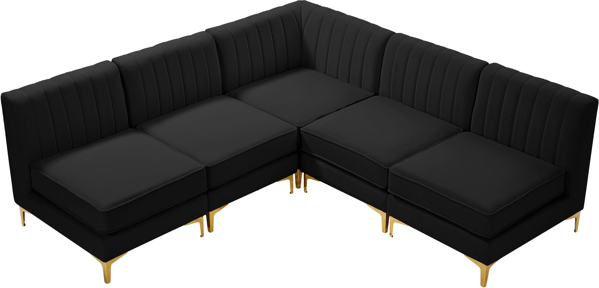 Alina 85.5" 5-Piece Velvet Modular Sectional