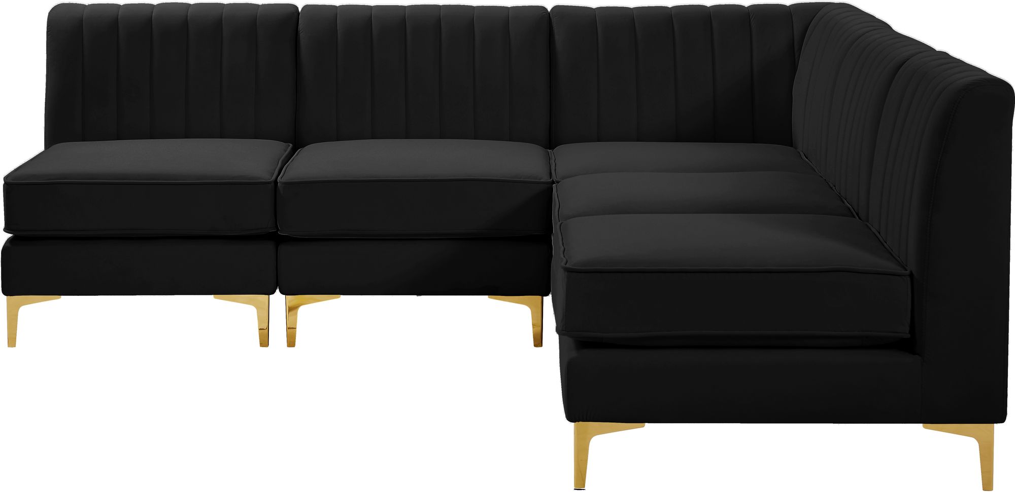 Alina 85.5" 5-Piece Velvet Modular Sectional