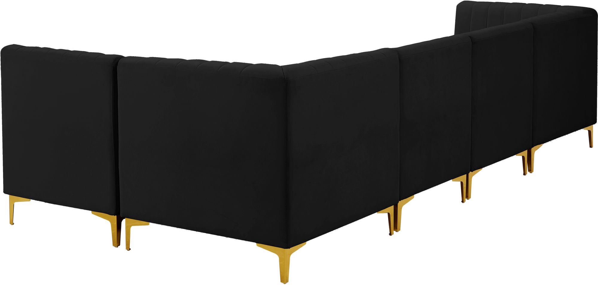 Alina 119" 5-Piece Velvet Modular Sectional