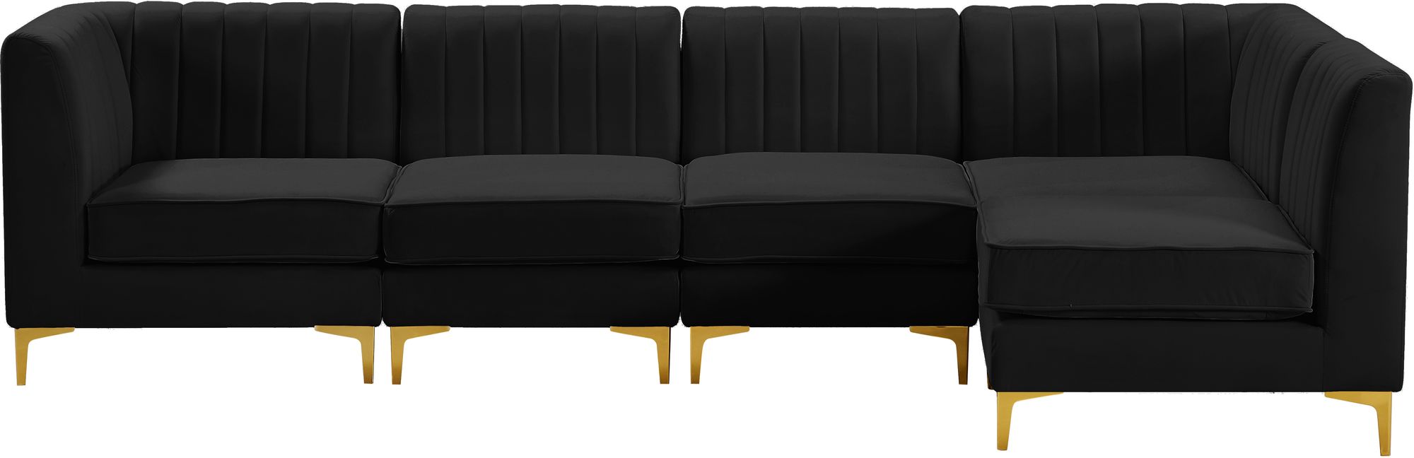 Alina 119" 5-Piece Velvet Modular Sectional