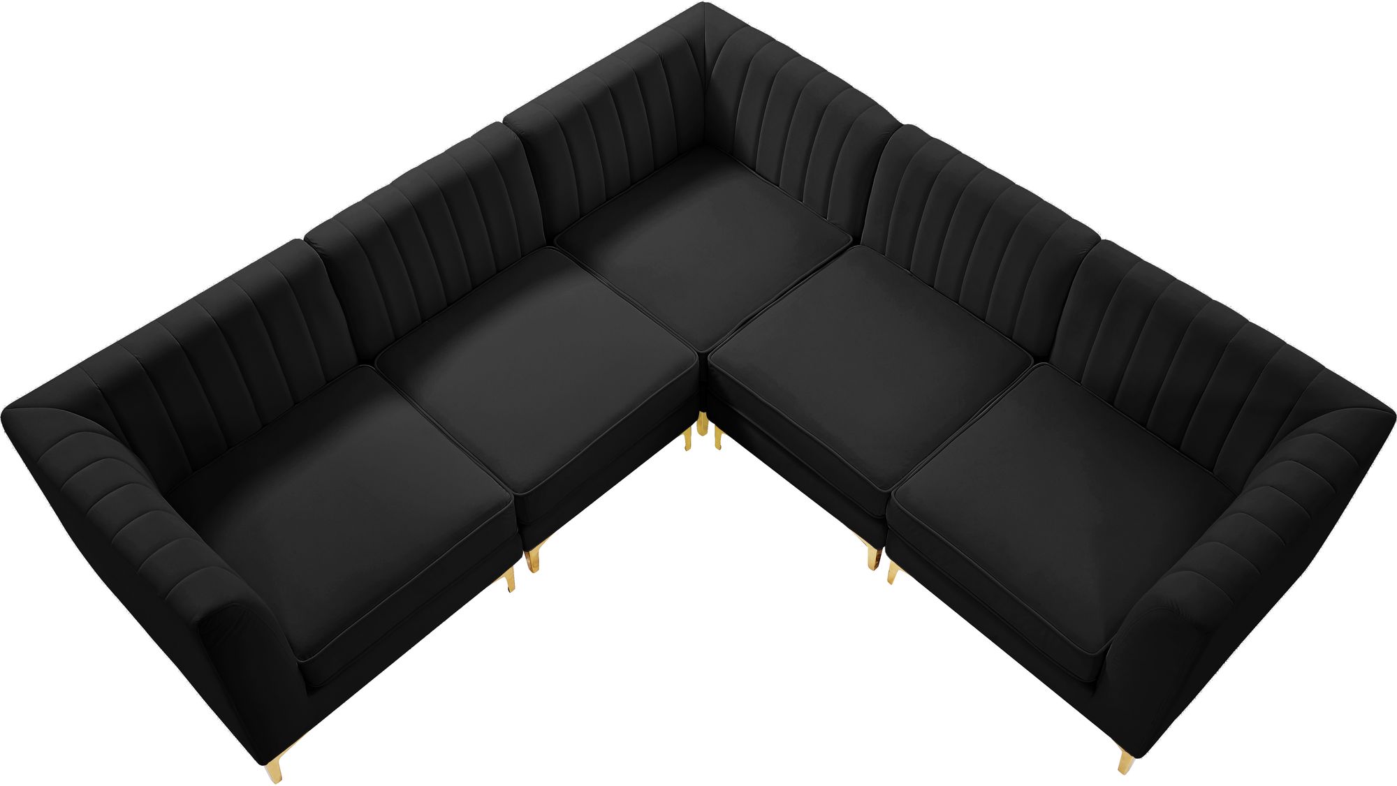 Alina 93" 5-Piece Velvet Modular Sectional