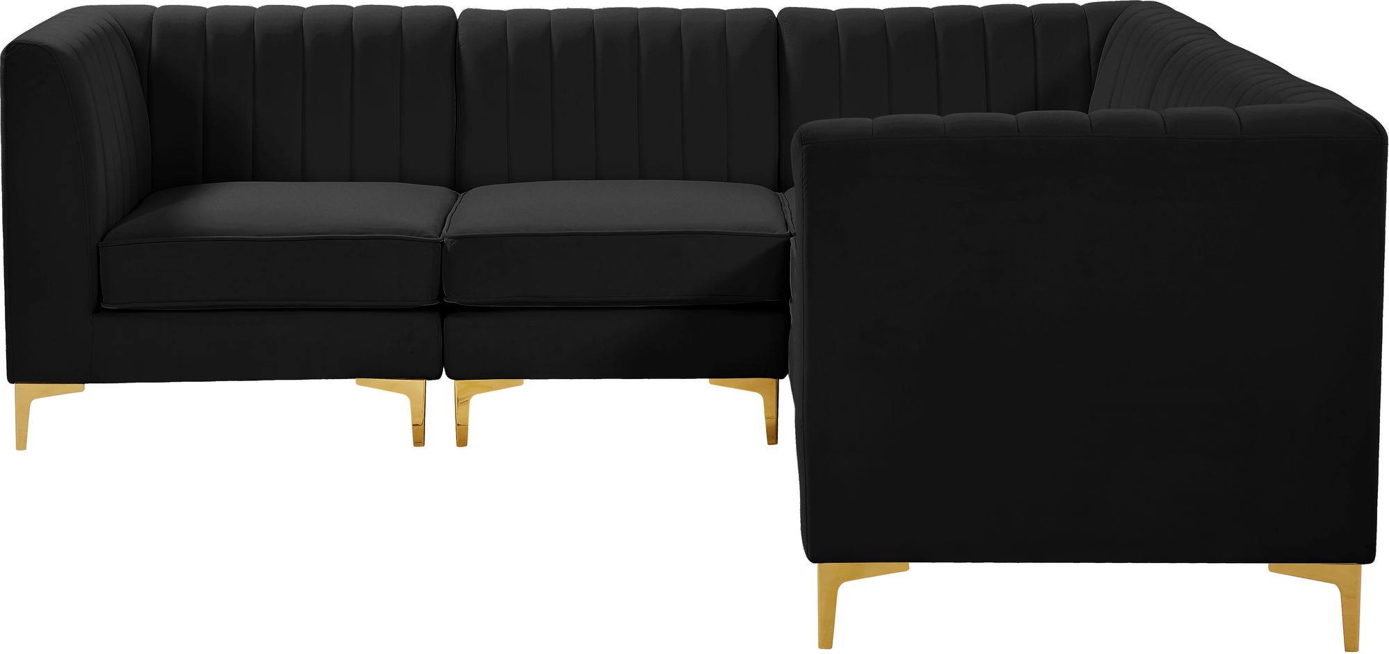 Alina 93" 5-Piece Velvet Modular Sectional