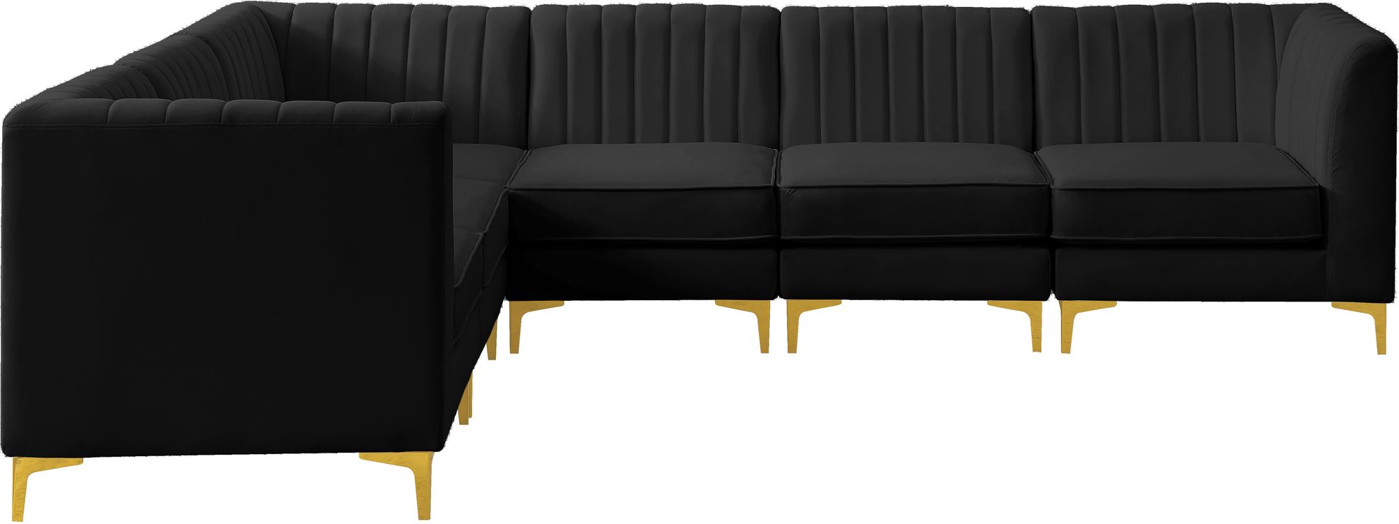 Alina 119" 6-Piece Velvet Modular Sectional