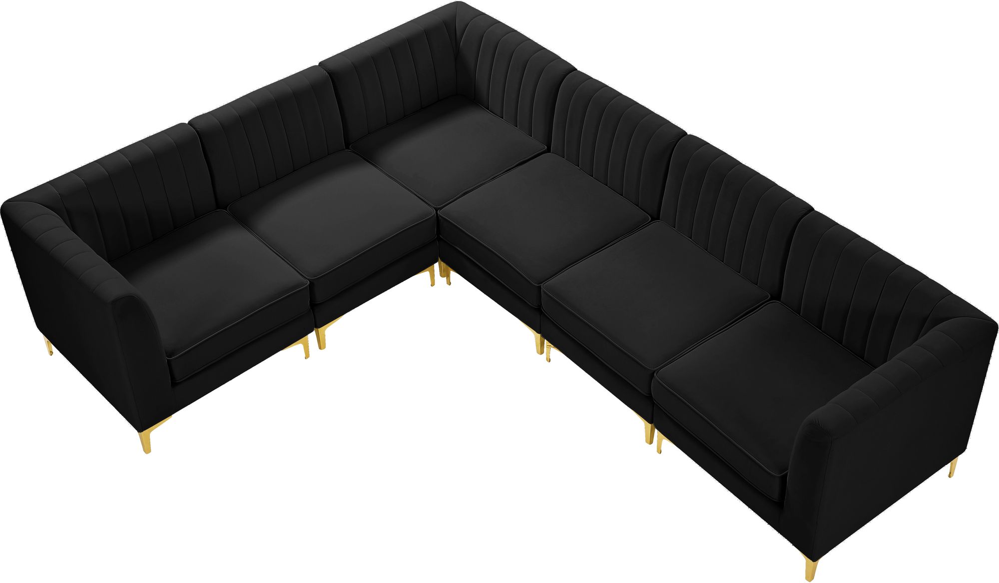 Alina 119" 6-Piece Velvet Modular Sectional