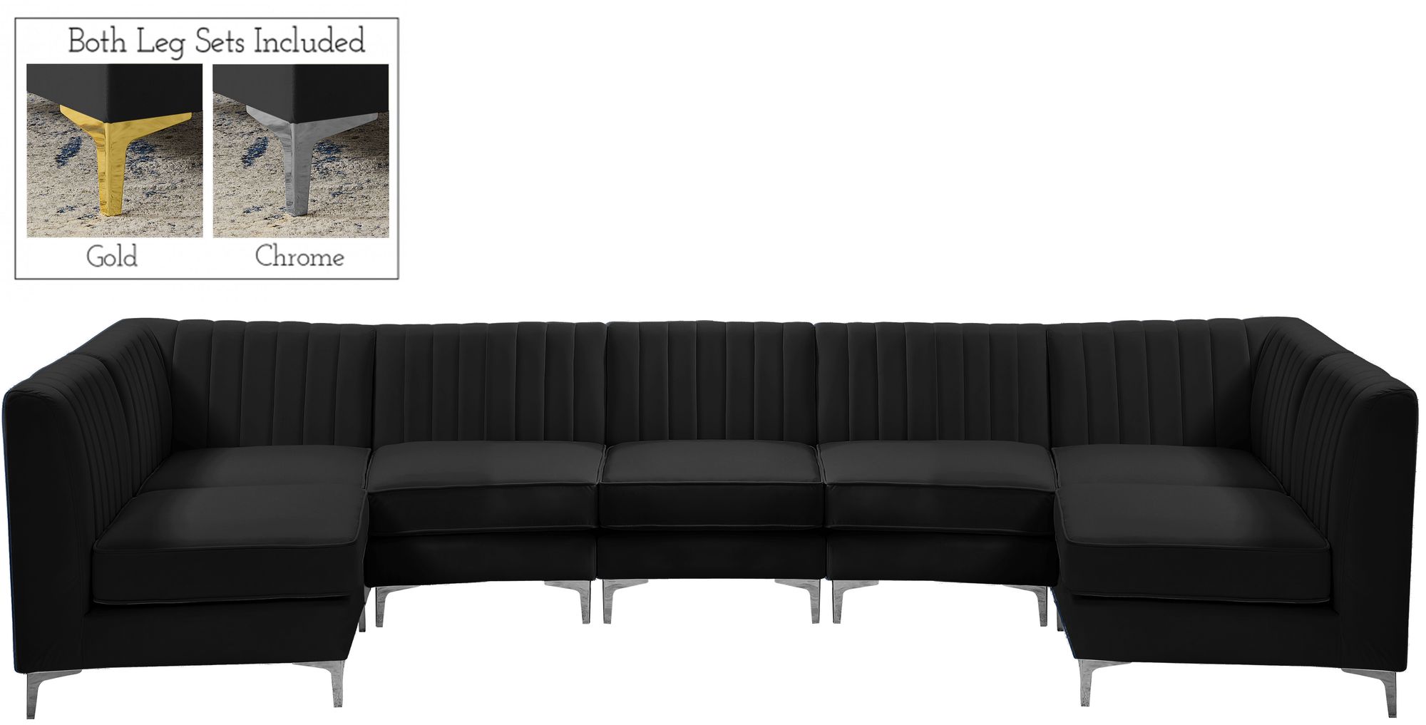 Alina 145" 7-Piece Velvet Modular Sectional