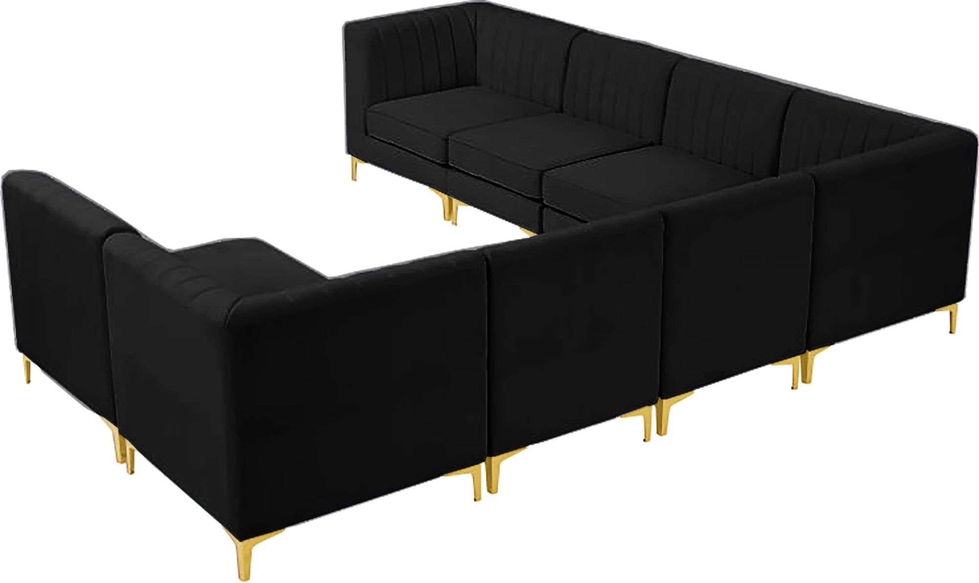 Alina 119" x 119" 8-Piece Velvet Modular Sectional