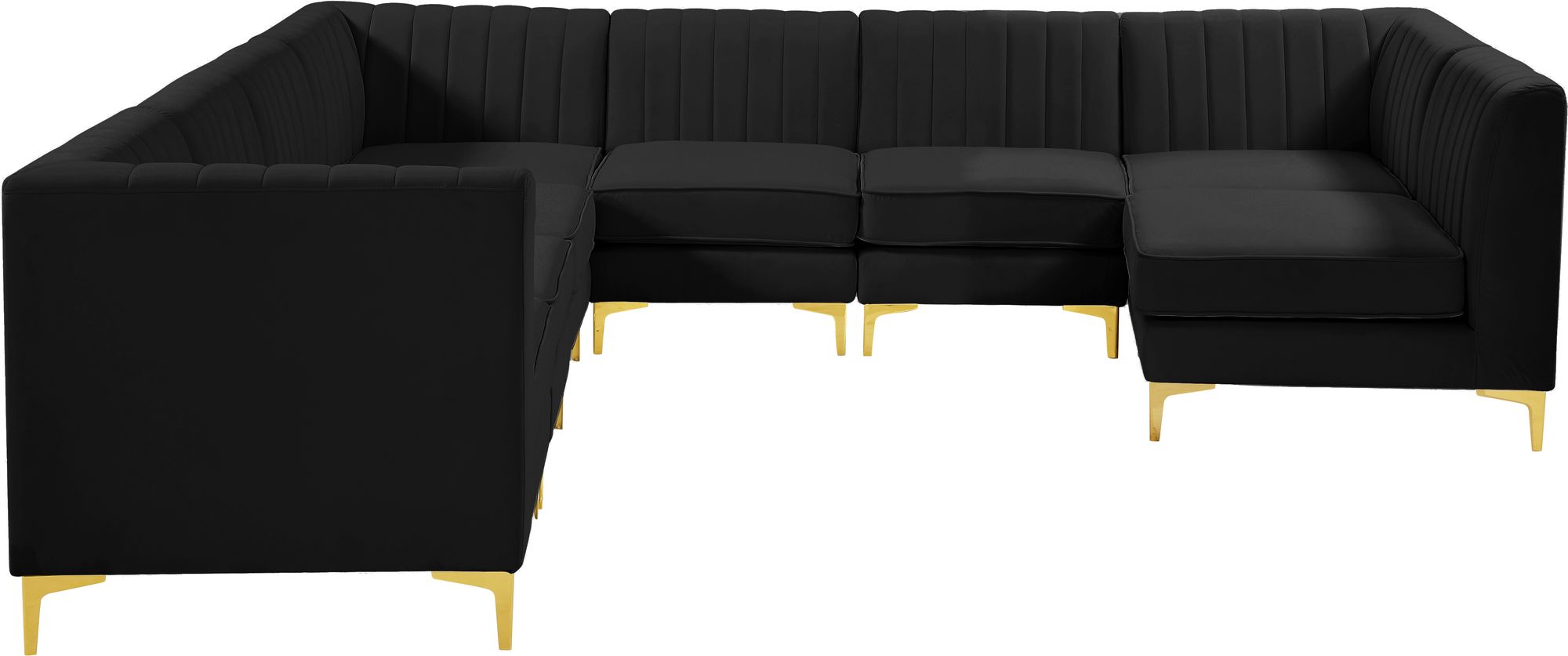 Alina 119" x 119" 8-Piece Velvet Modular Sectional