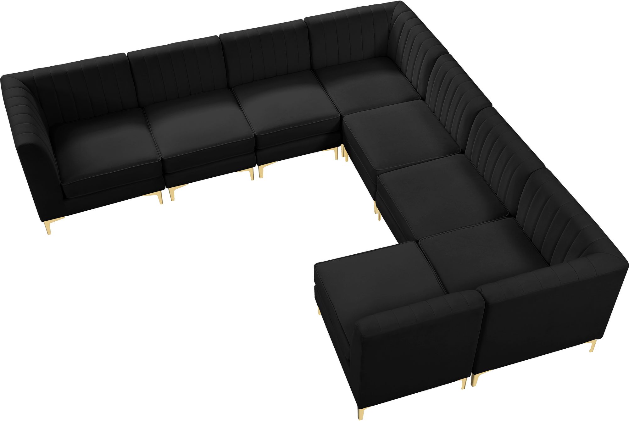 Alina 119" x 119" 8-Piece Velvet Modular Sectional