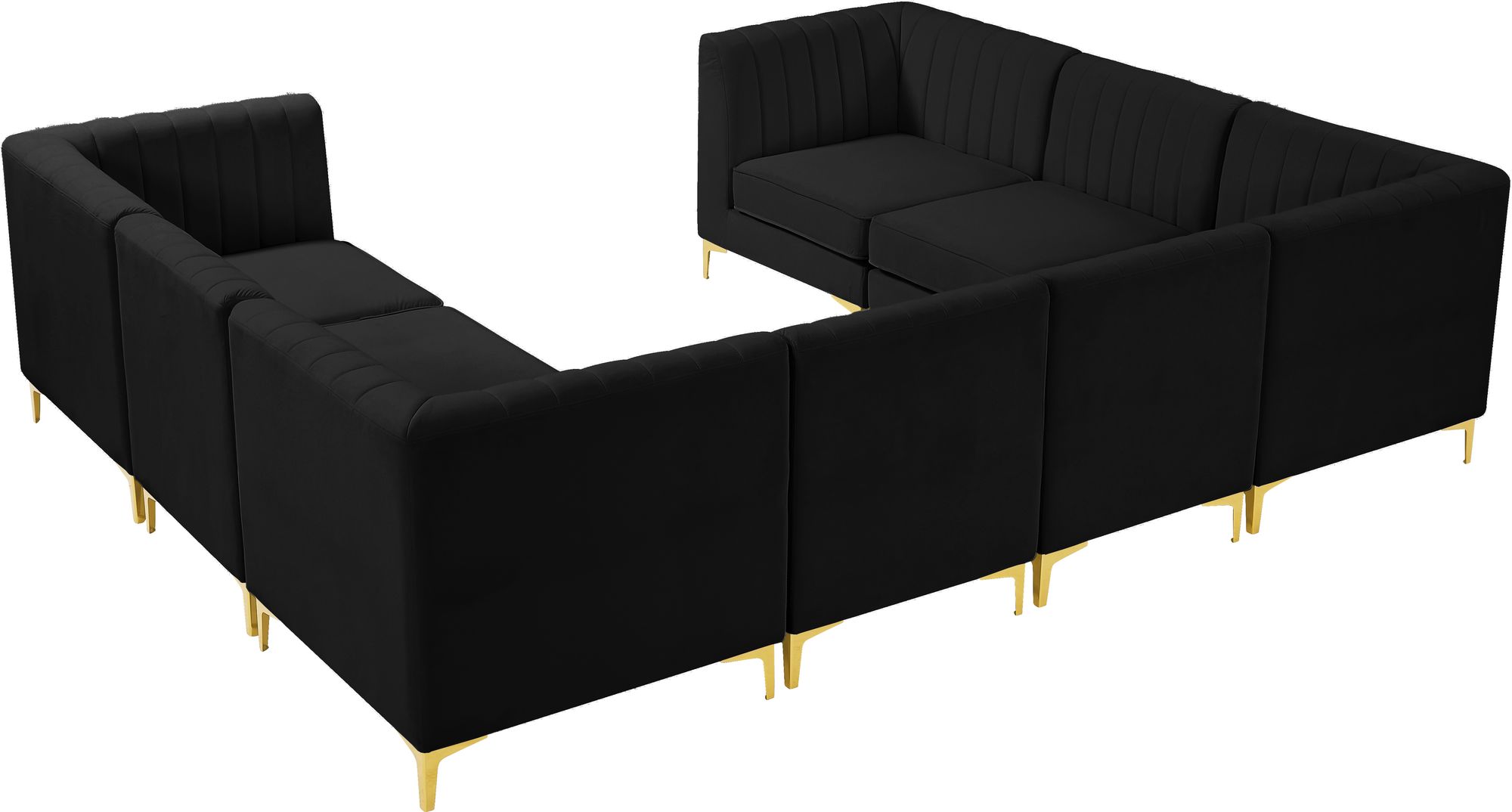 Alina 119" x 93" 8-Piece Velvet Modular Sectional