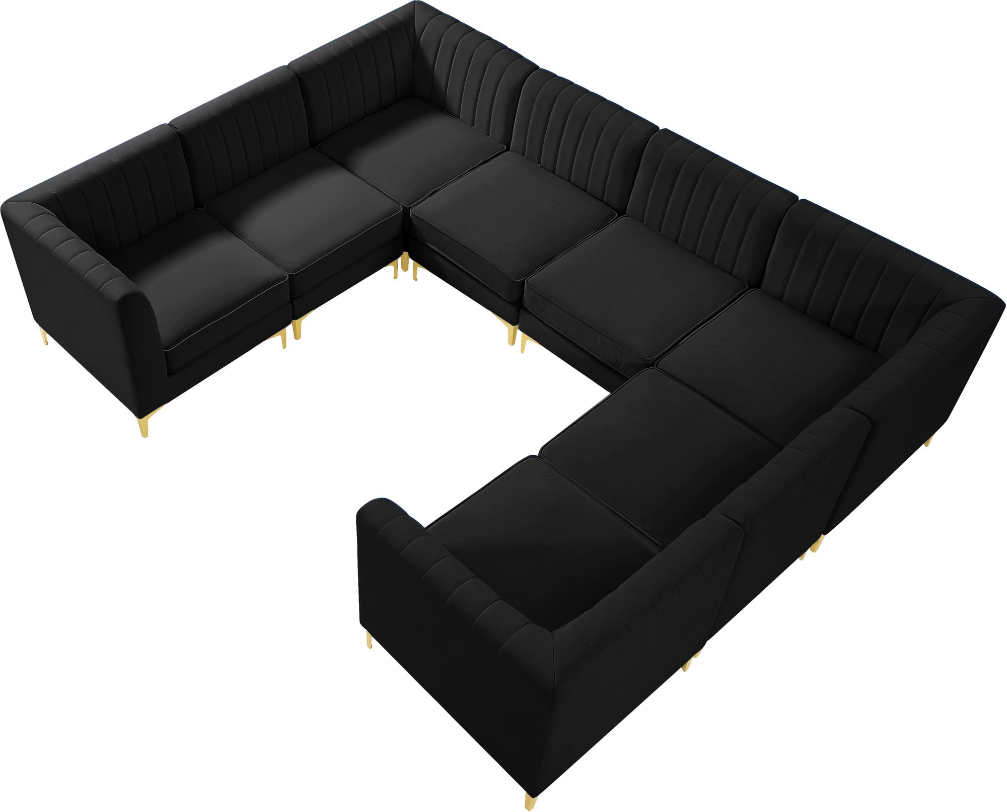 Alina 119" x 93" 8-Piece Velvet Modular Sectional
