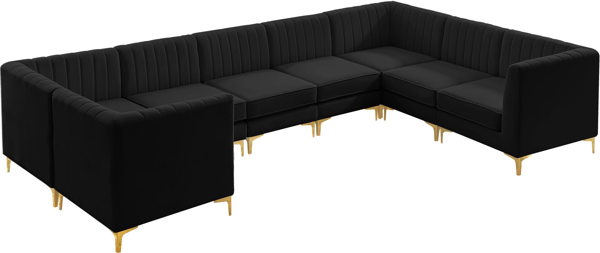 Alina 145" x 93" 8-Piece Velvet Modular Sectional